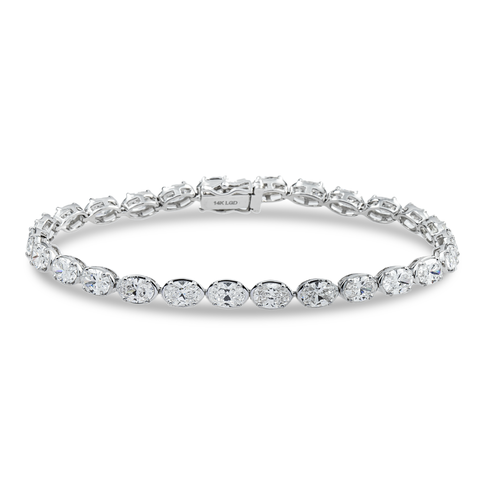 14K Yellow Gold Oval Cut Diamond Tennis Bracelet 10.74ct