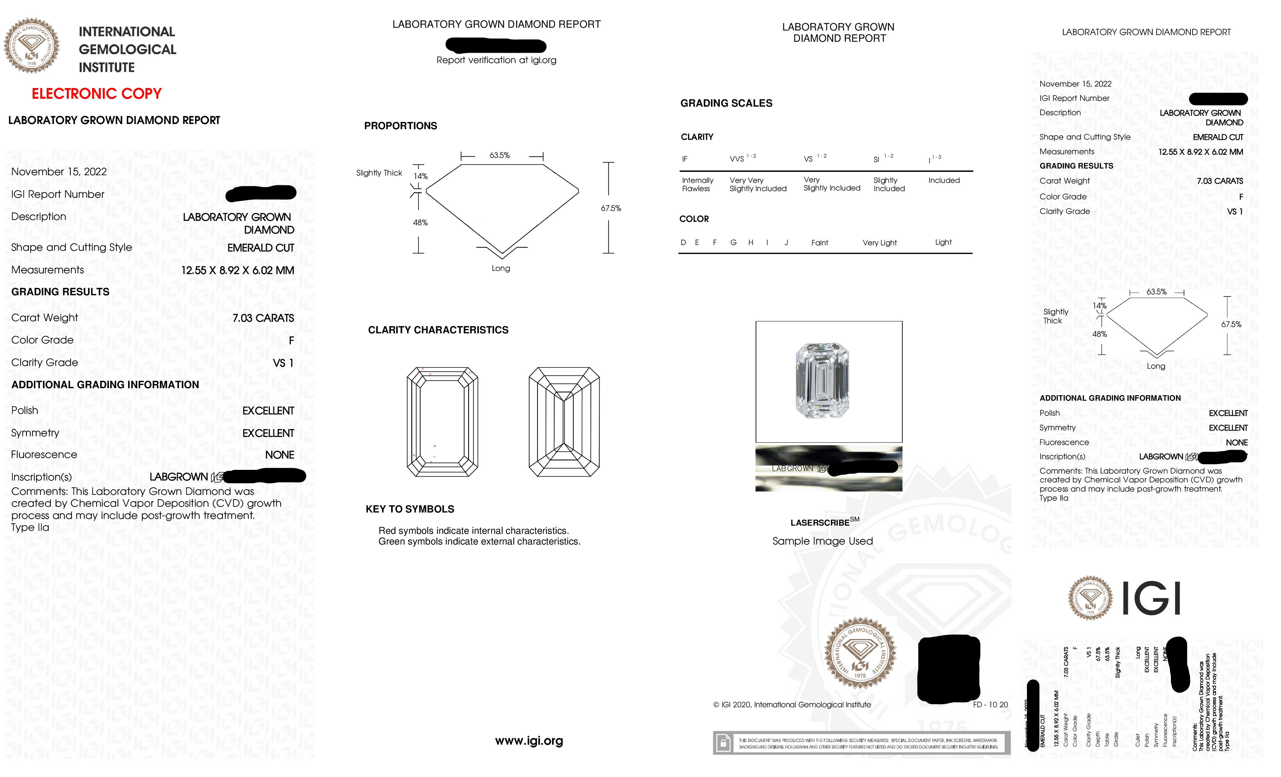 18K White Gold 7.03Ct Emerald Cut Diamond Engagement Ring W/ Halo 9.58Ctw Bridal