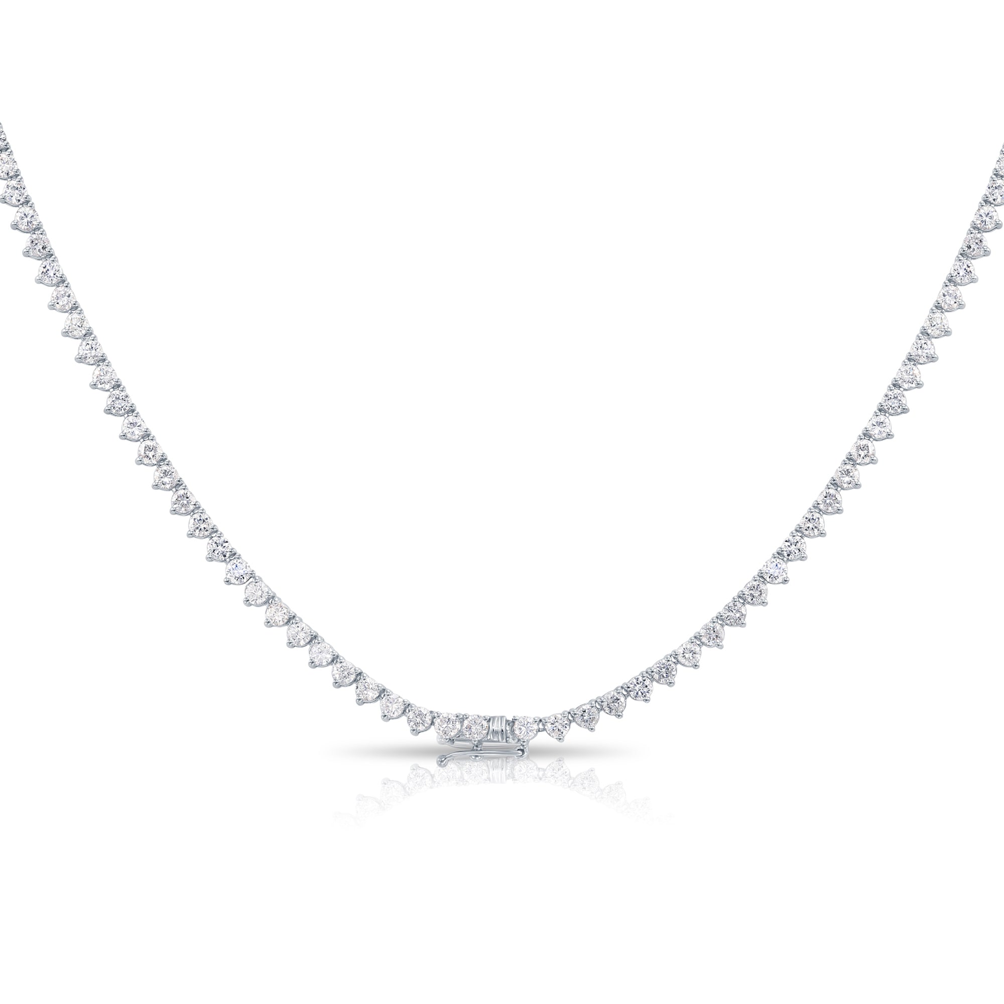 18K White Gold Graduated Diamond Tennis Chain 26.17Ct Chains