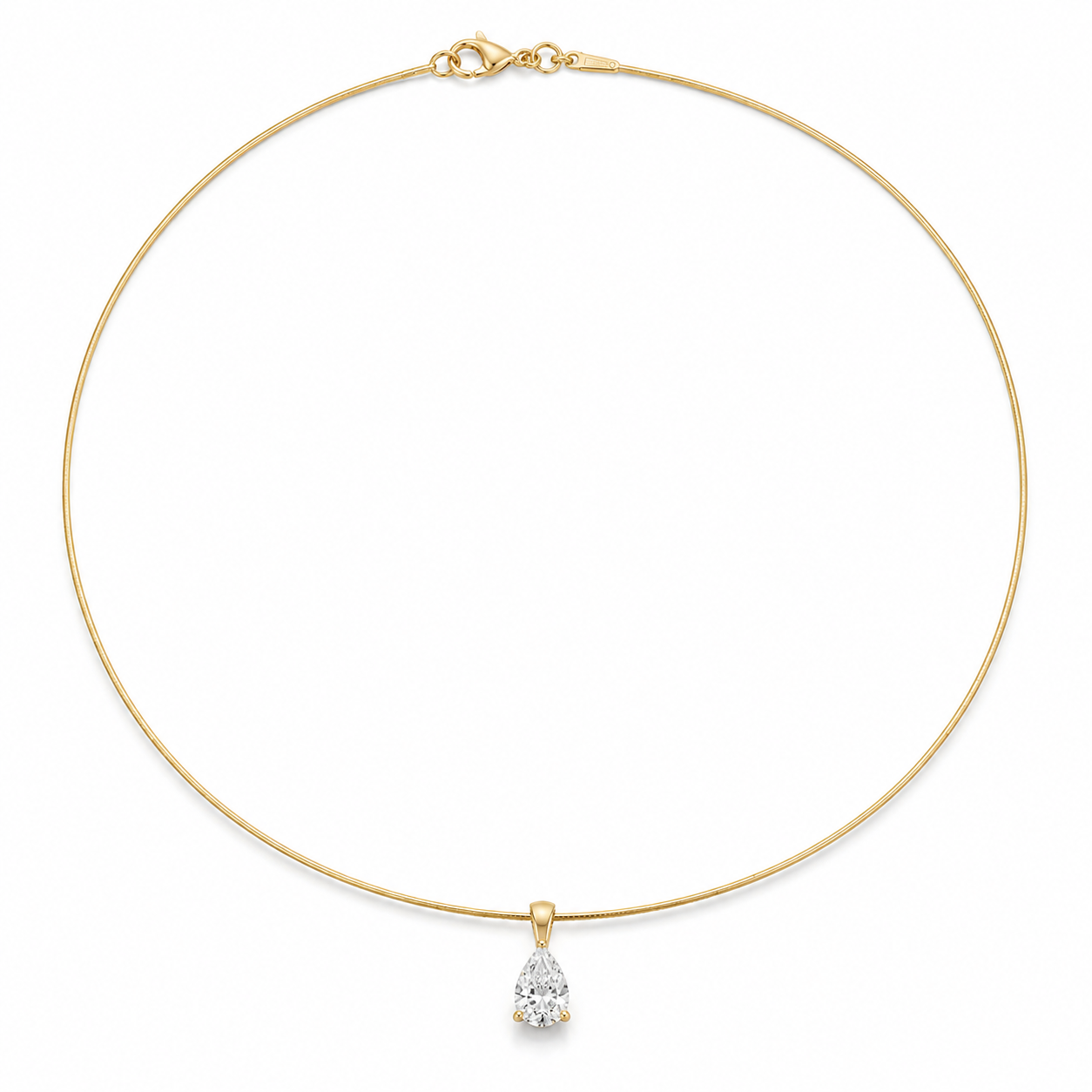 Choose Your Size - 14K Gold IGI Diamond Solitaire Necklace (1.0ct-6.0ct total)