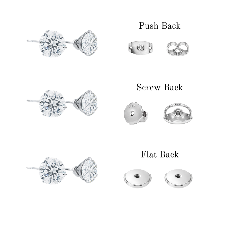 14K Gold Solitaire Round Diamond Stud Earrings 4.0ctw
