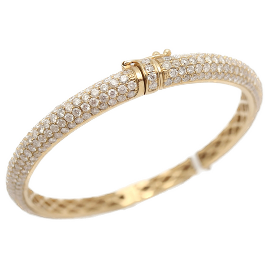 14K Gold Full Pave Diamond Bangles 8.0ct