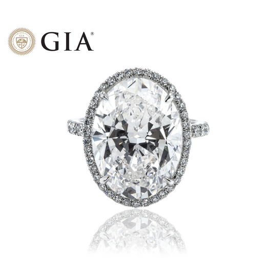 GIA Platinum 10.11ct Internally Flawless Oval Cut Diamond Engagement Ring