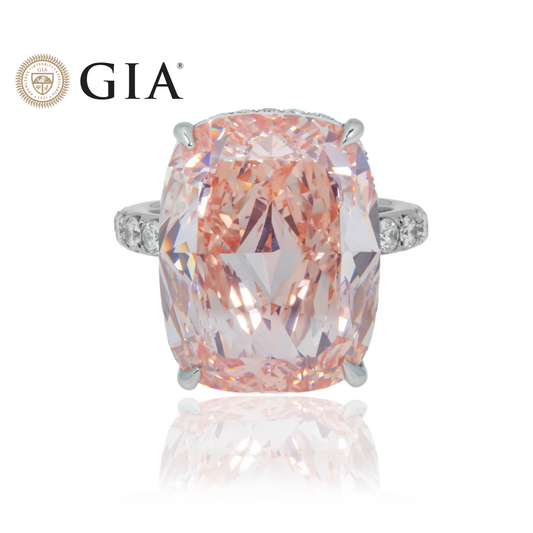 GIA Platinum 20.16ct FIP Cushion Cut Diamond Engagement Ring