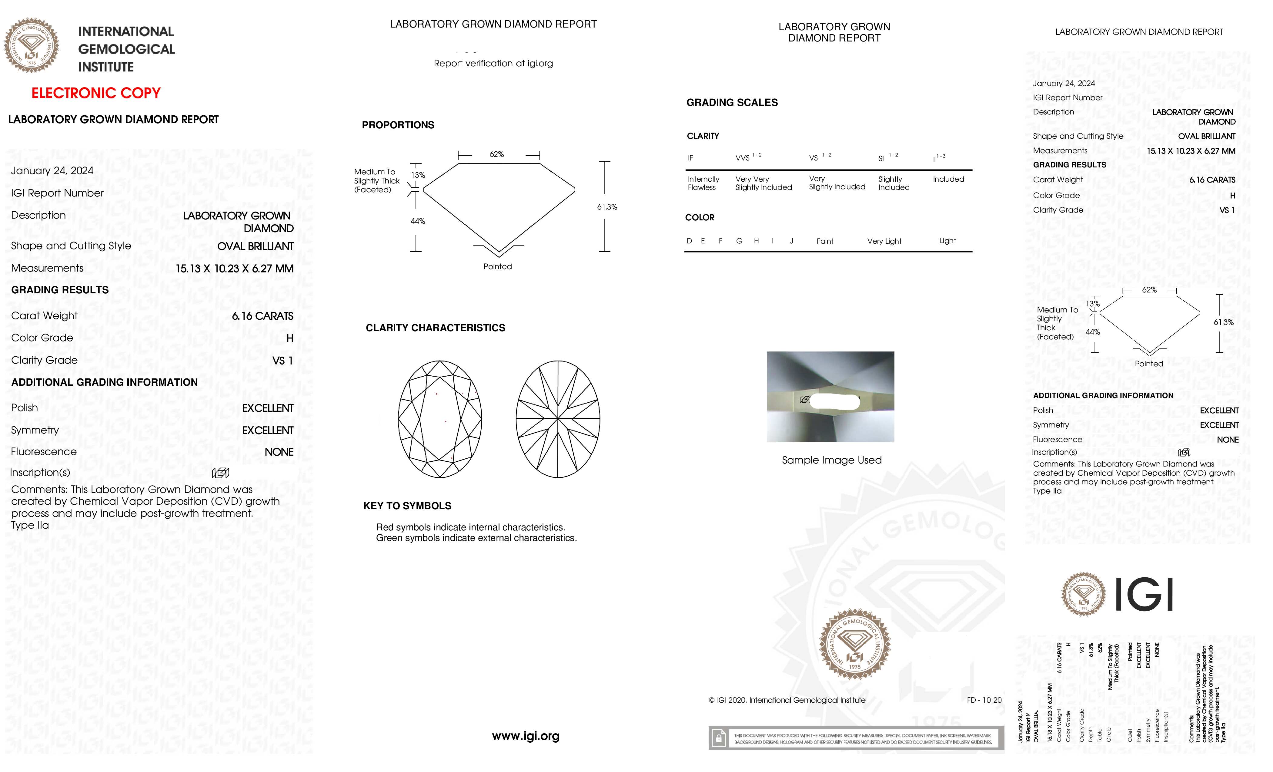 18K Yellow Gold 6.16ct Oval Cut Diamond Engagement Ring 8.15ctw