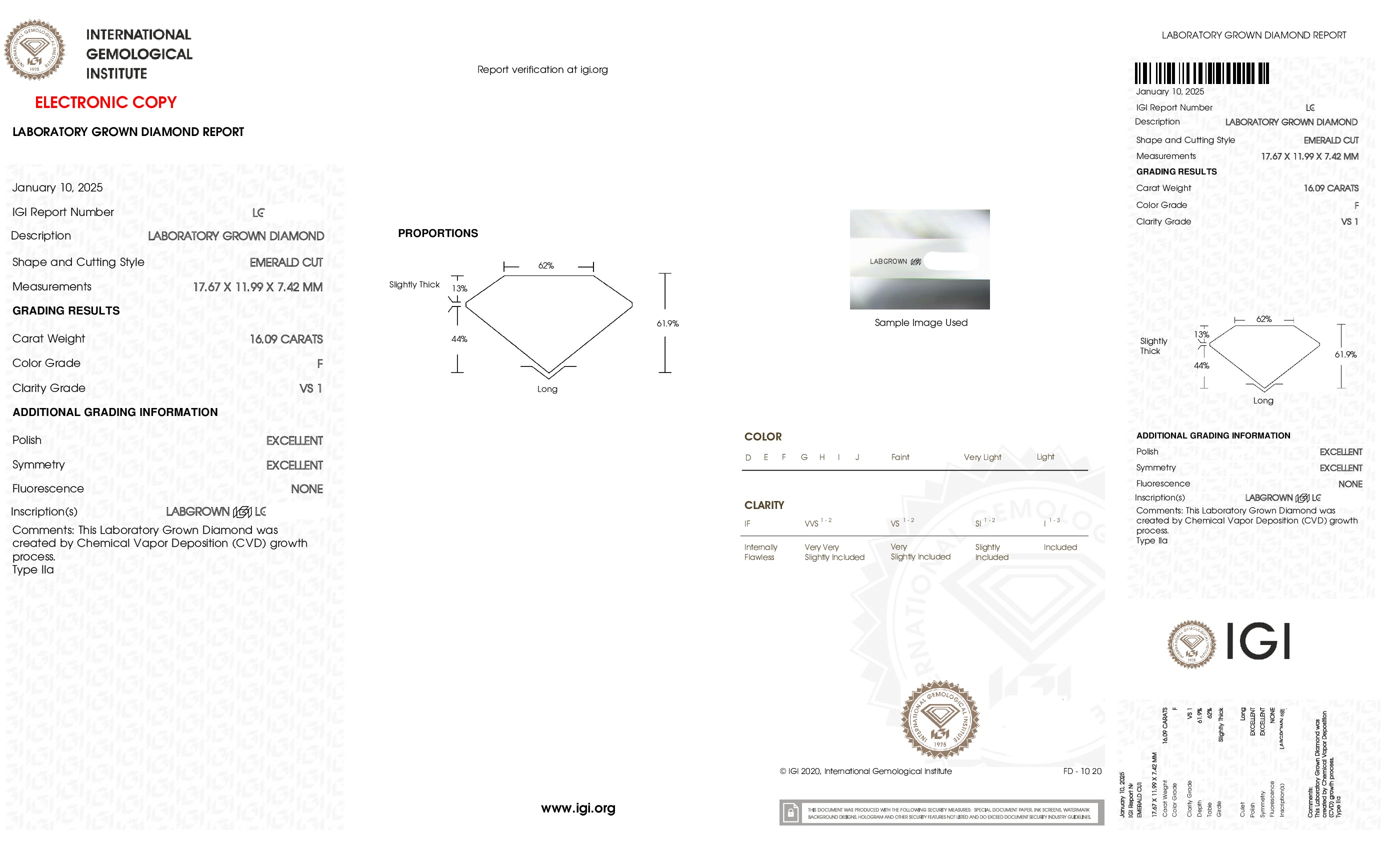 Platinum 16.09ctEmerald Cut Triple Diamond Engagement Ring 19.22ctw