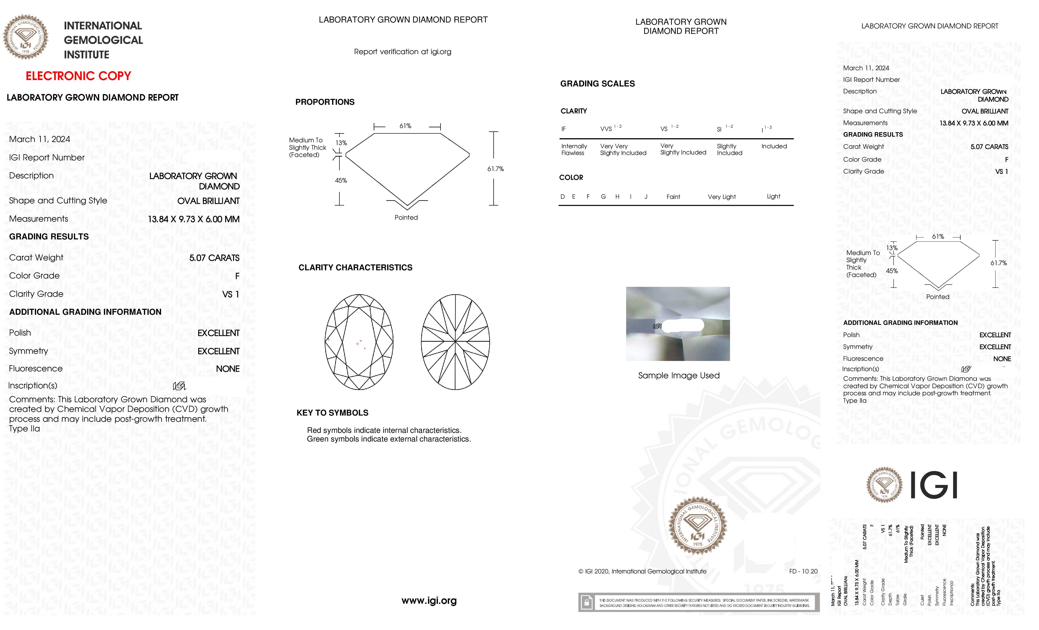 18K White Gold 5.07ct Oval Cut Diamond Engagement Ring 5.97ctw