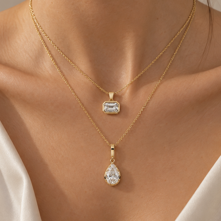 2 Piece Bundle Deal - Diamond Pendant Set