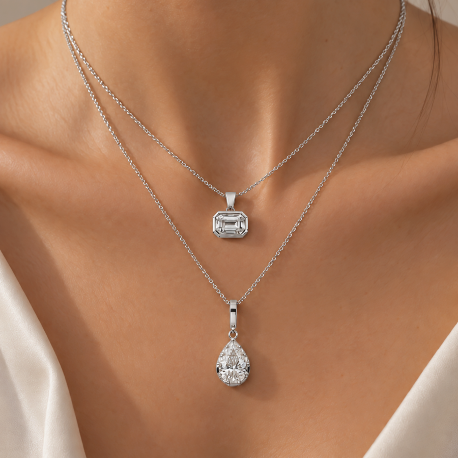 2 Piece Bundle Deal - Diamond Pendant Set