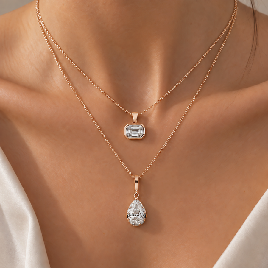 2 Piece Bundle Deal - Diamond Pendant Set