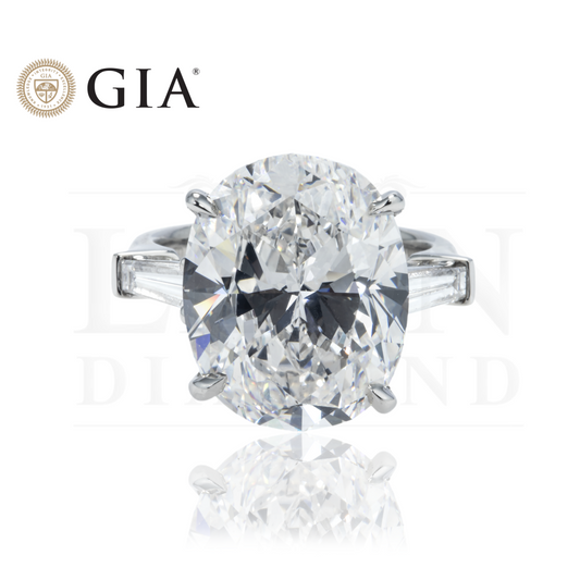 Gia Platinum 13.28Ct Oval Cut Diamond Engagement Ring 14.04Ctw Bridal