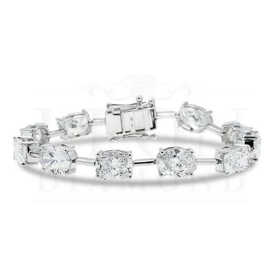 Igi 14K White Gold Oval & Cushion Cut Diamond Satellite Bracelet 34.20Ct Bracelets