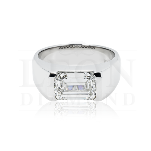 Igi 14K White Gold Solitaire Emerald Cut Diamond Ring 4.36Ct Rings