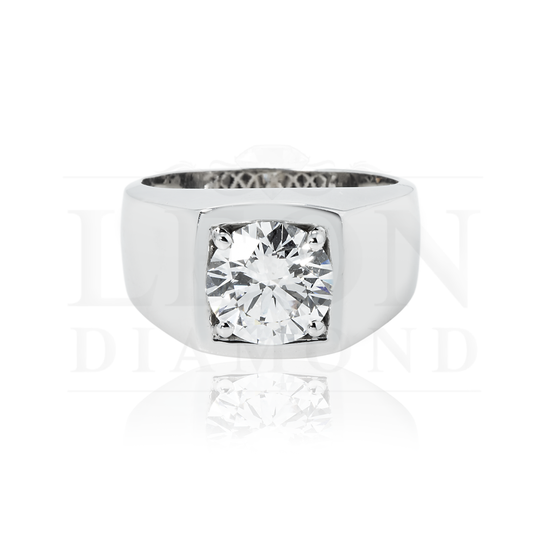 Igi 14K White Gold Solitaire Round Diamond Ring 3.04Ct Rings