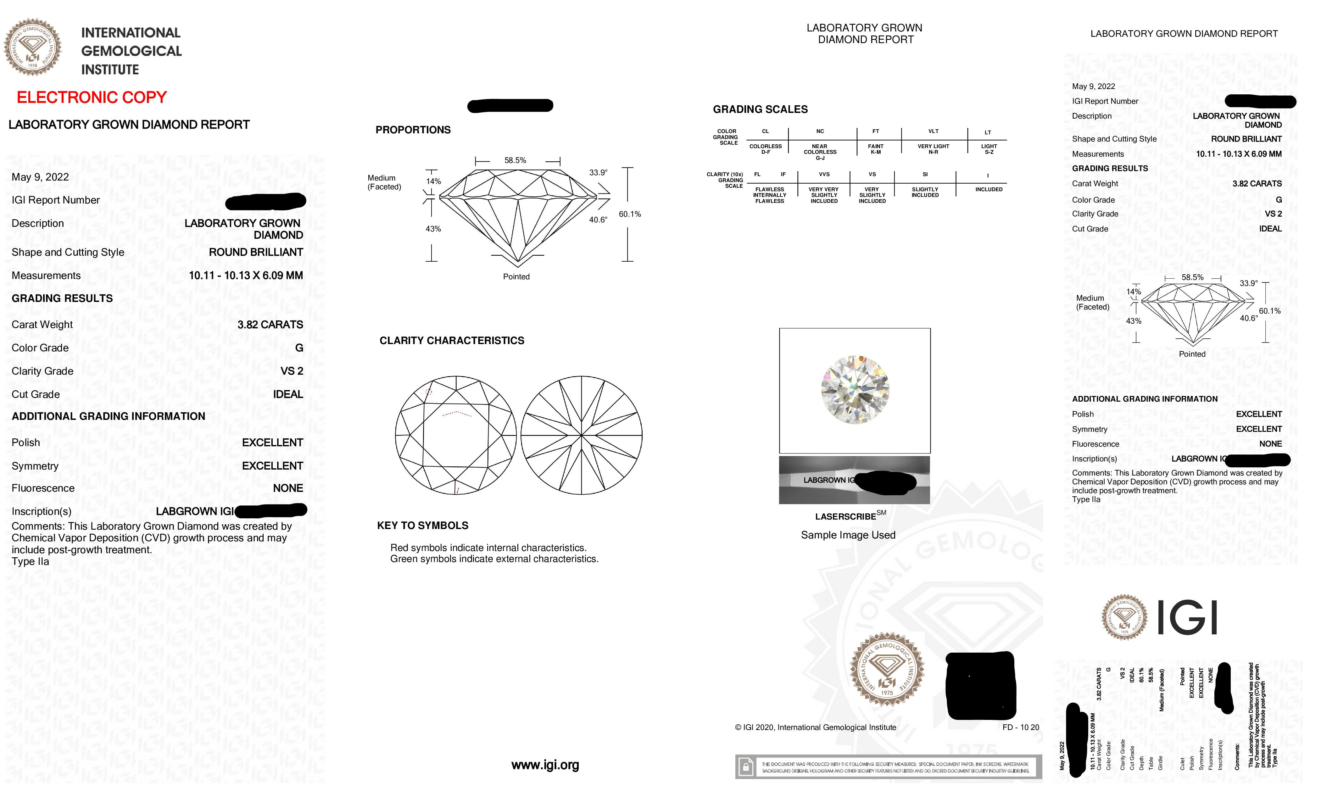 18K White Gold 3.92Ct Round Cut Diamond Engagement Ring 7.22Ctw Bridal