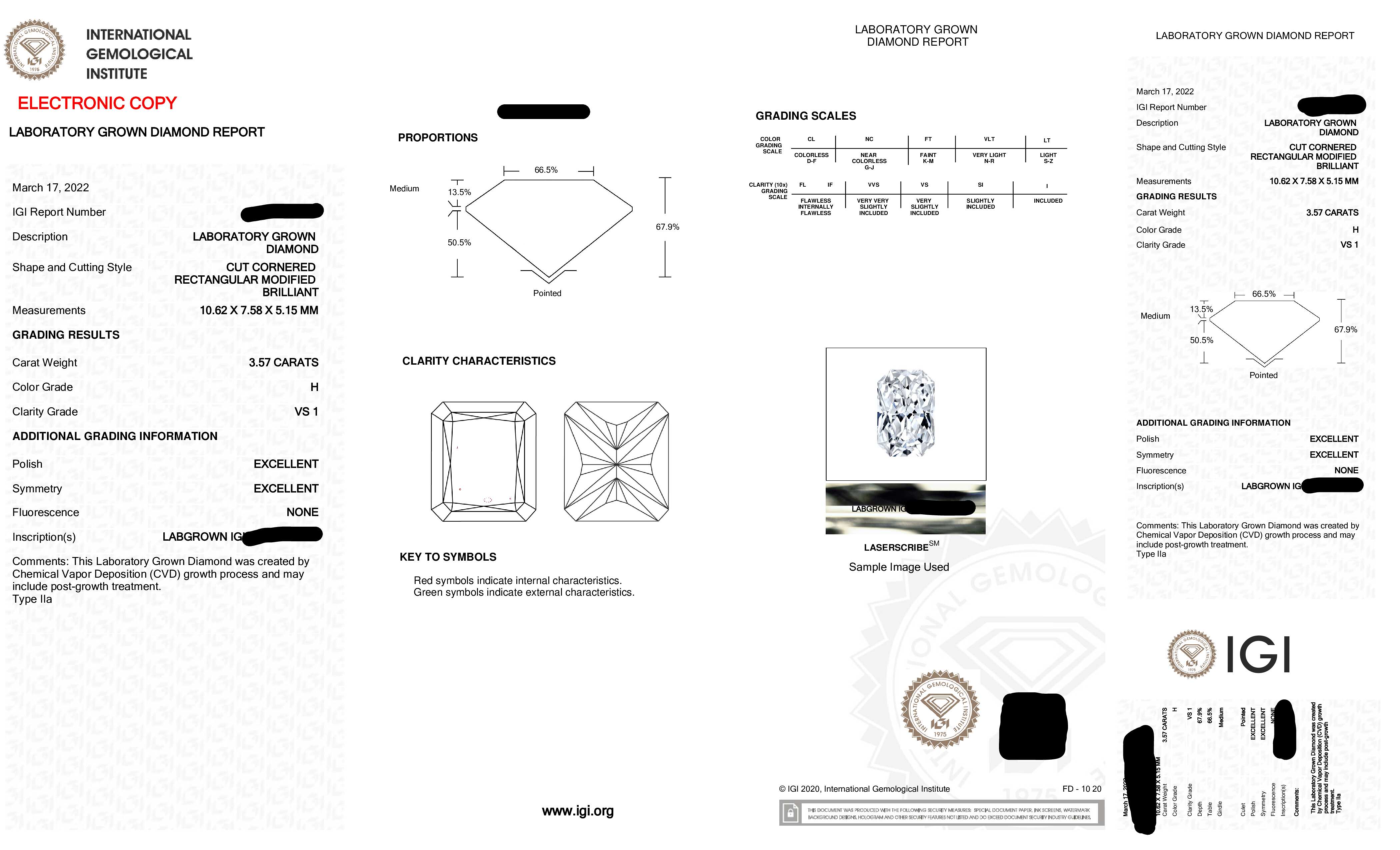 Platinum 3.57 Radiant Cut Triple Diamond Engagement Ring 4.17Ctw Bridal