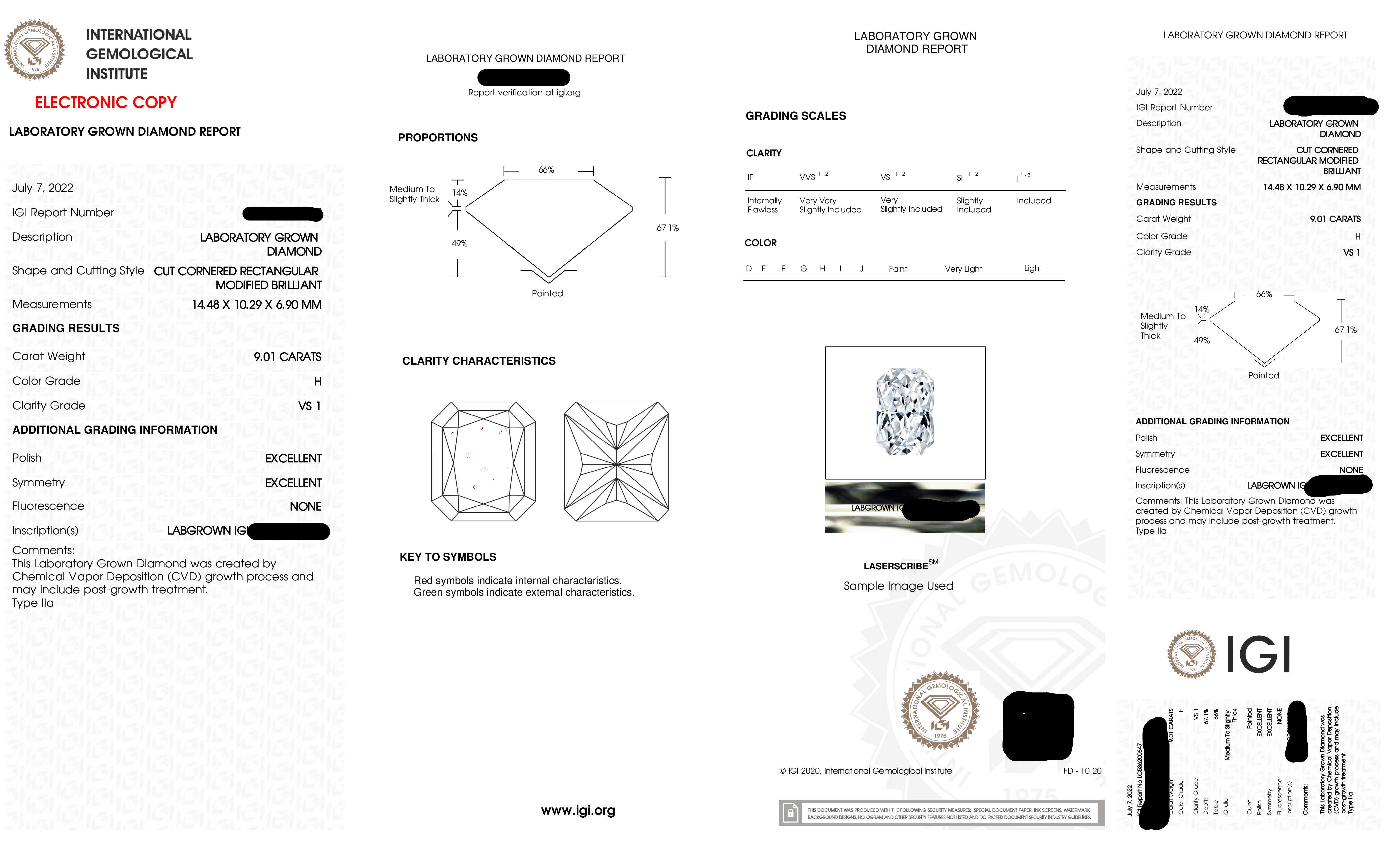 Platinum 9.01Ct Radiant Cut Diamond Engagement Ring 10.01Ctw Bridal
