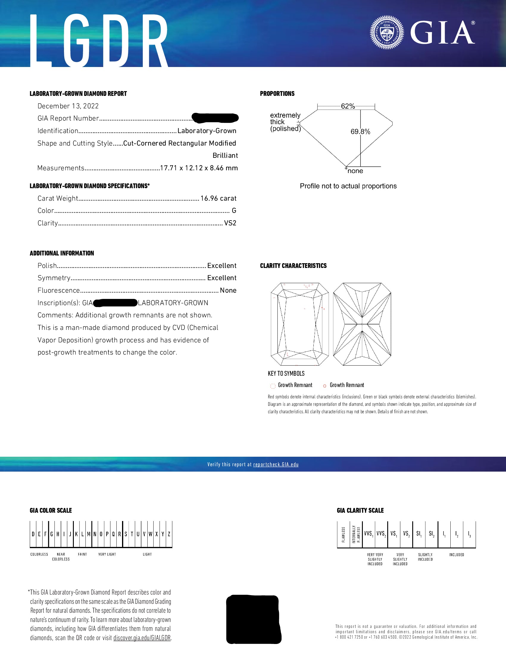 Gia 14K White Gold 16.96Ct Radiant Cut Diamond Engagement Ring 19.30Ctw Bridal
