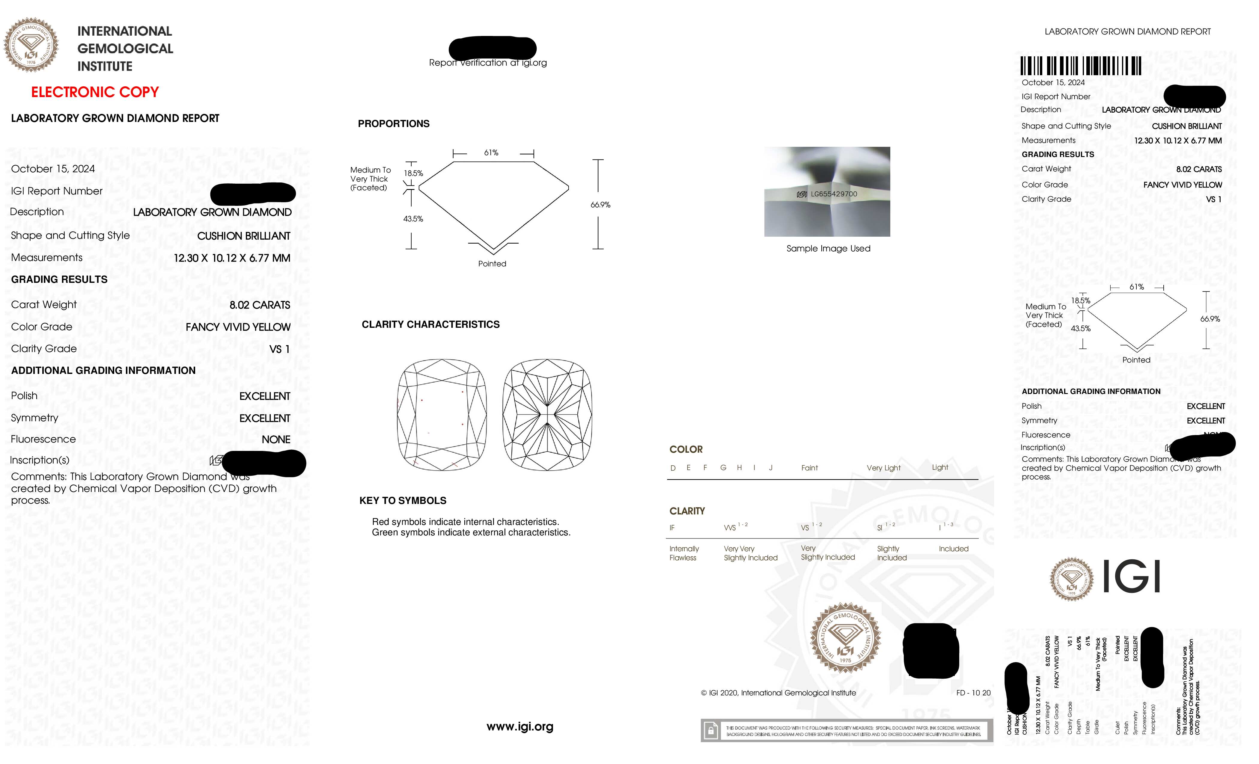 Platinum Cushion Cut Fancy Vivid Yellow Diamond Engagement Ring 8.85Ctw Bridal