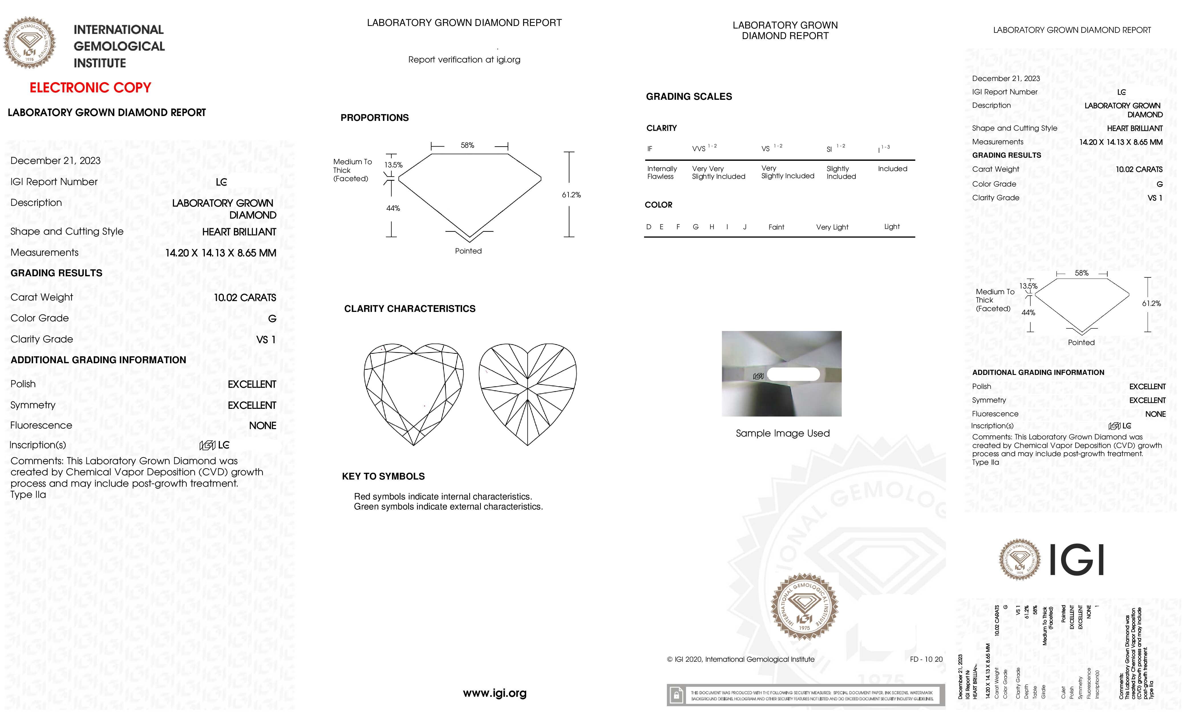 18K White Gold 10.02ct Heart Cut Diamond Engagement Ring 11.69ctw