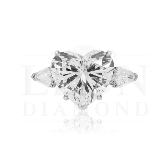 Platinum 11.46Ct Heart Cut Diamond Engagement Ring 13.91Ctw Bridal