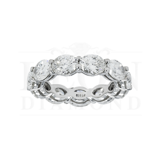 Platinum Horizontal Oval Cut Diamond Eternity Ring 5.48Ct (Size 4.75) Rings