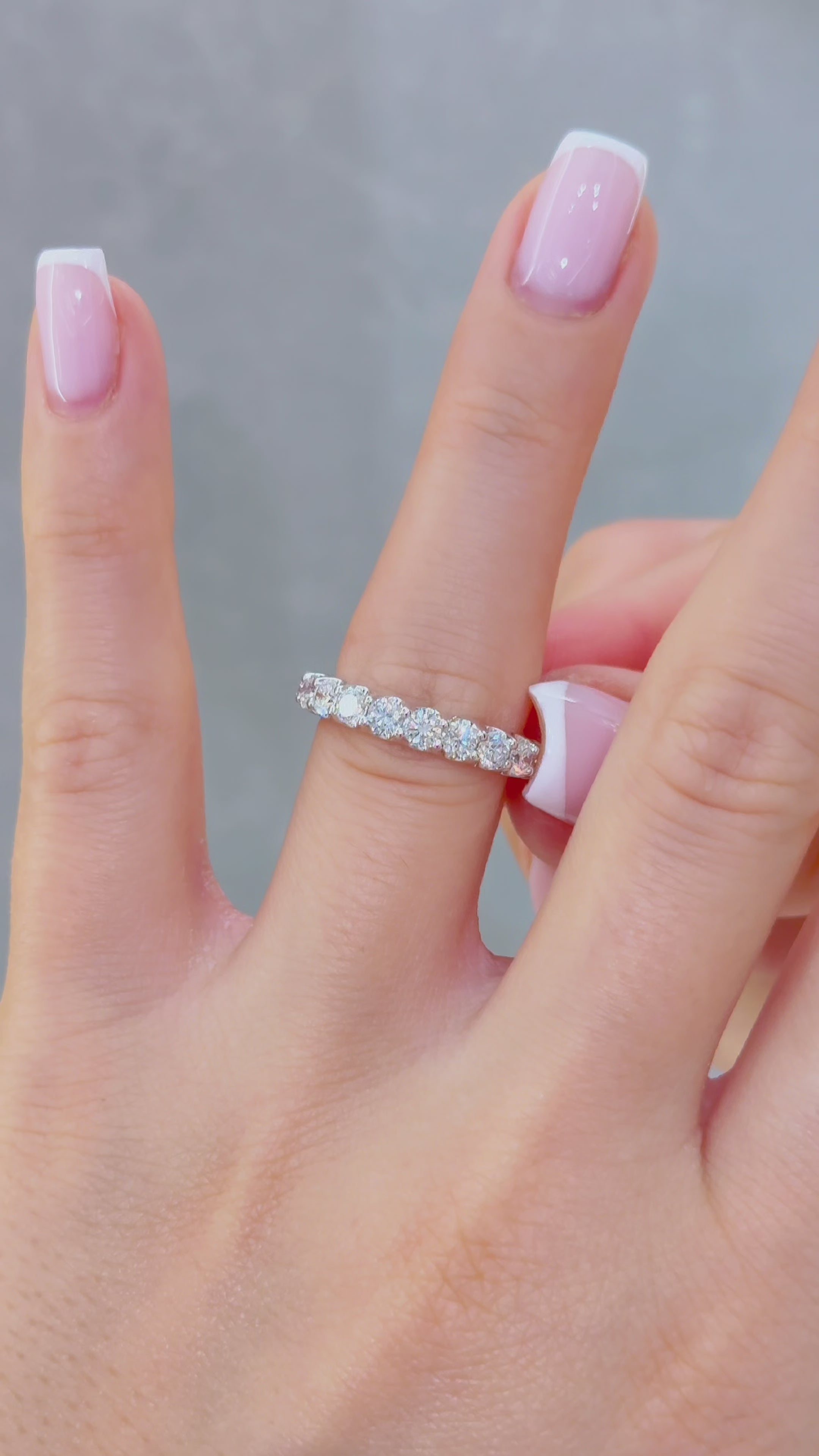 White Gold Round Diamond Half Eternity Ring 2.11ct