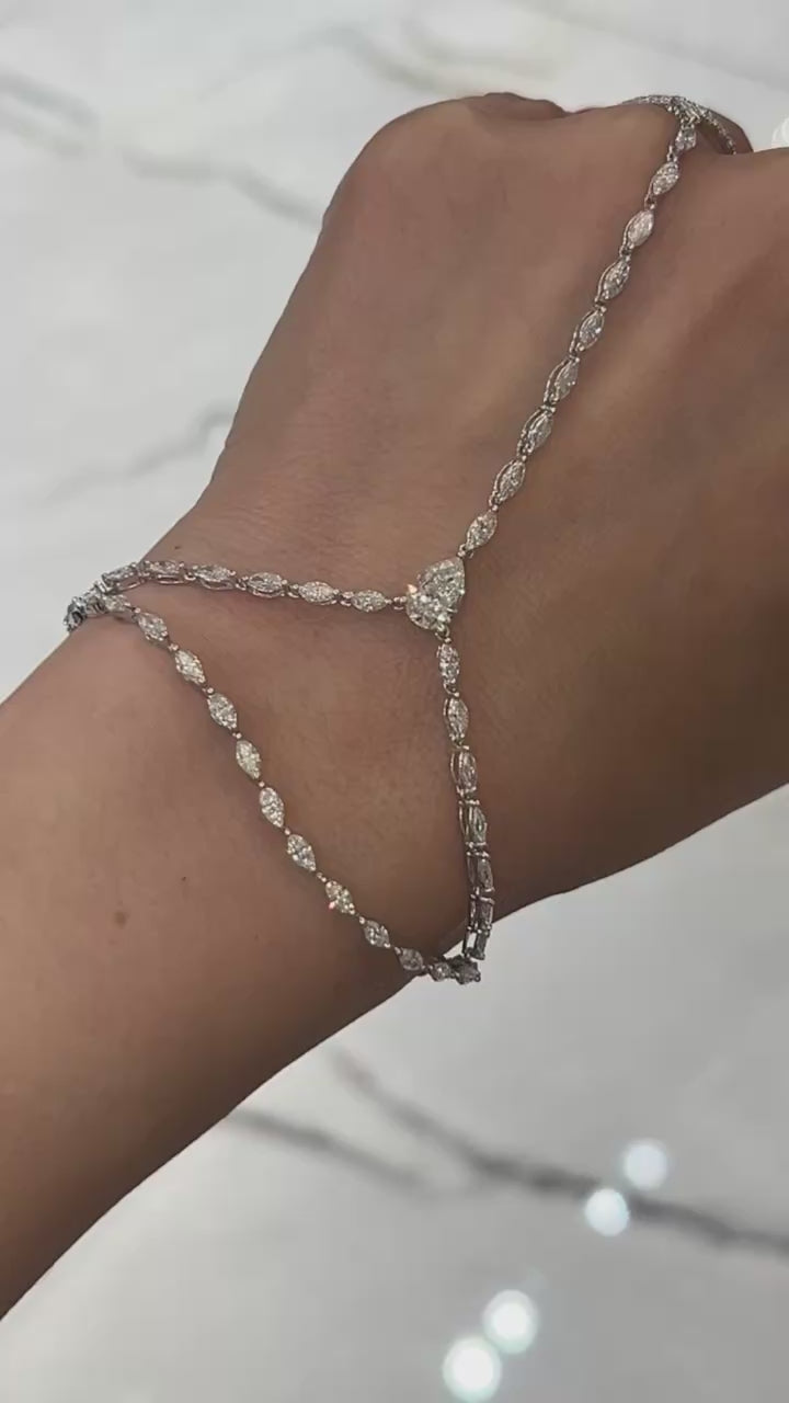 White Gold Diamond Hand Chain (As seen on Instagram)