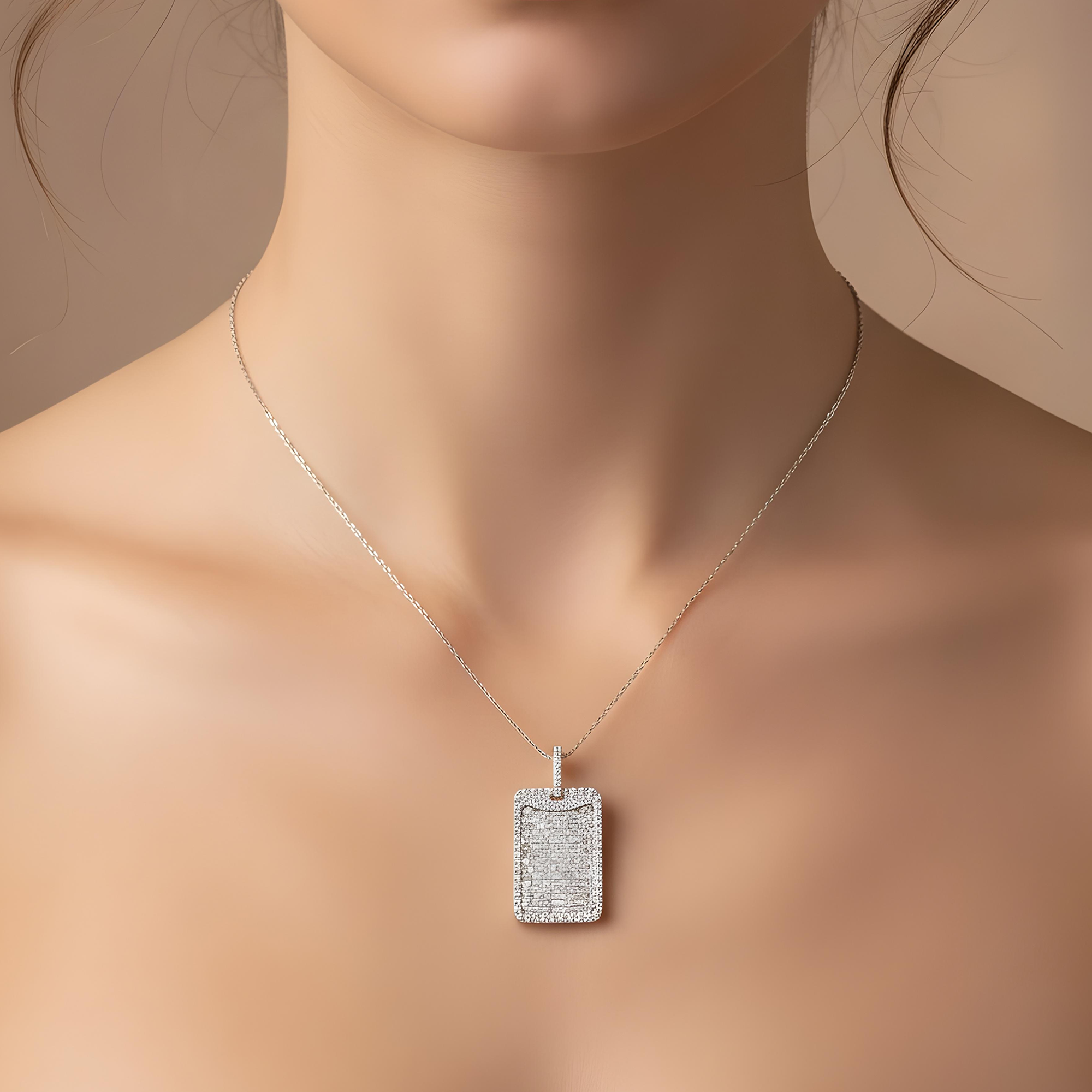 14K Yellow Gold Emerald & Round Diamond Dog Tag Pendant 11.75ct