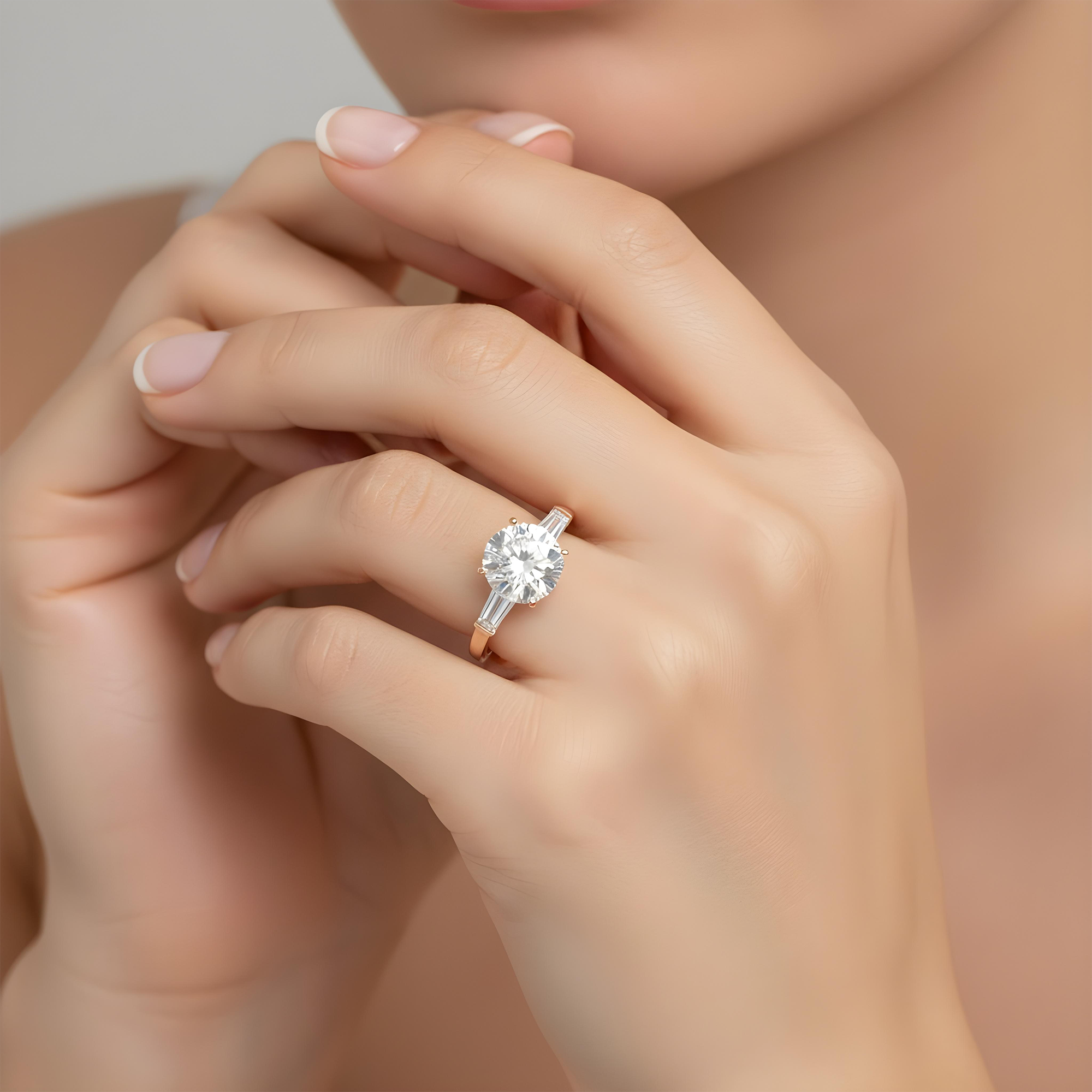 18K White Gold 7ct Round Cut Triple Diamond Engagement Ring 8.51ctw