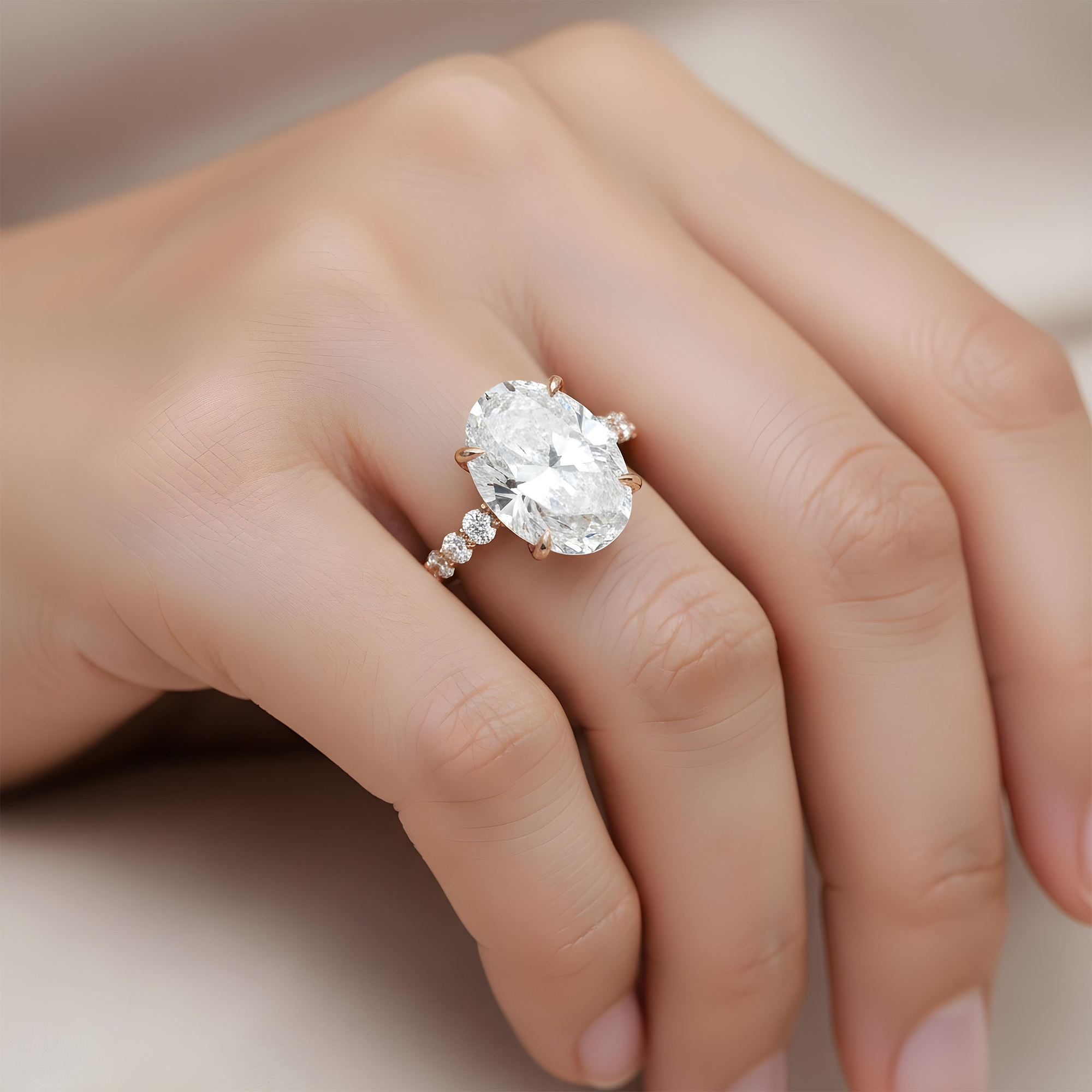 GIA 18K White Gold 13.48ct Oval Cut Diamond Cut Engagement Ring 16.23ctw