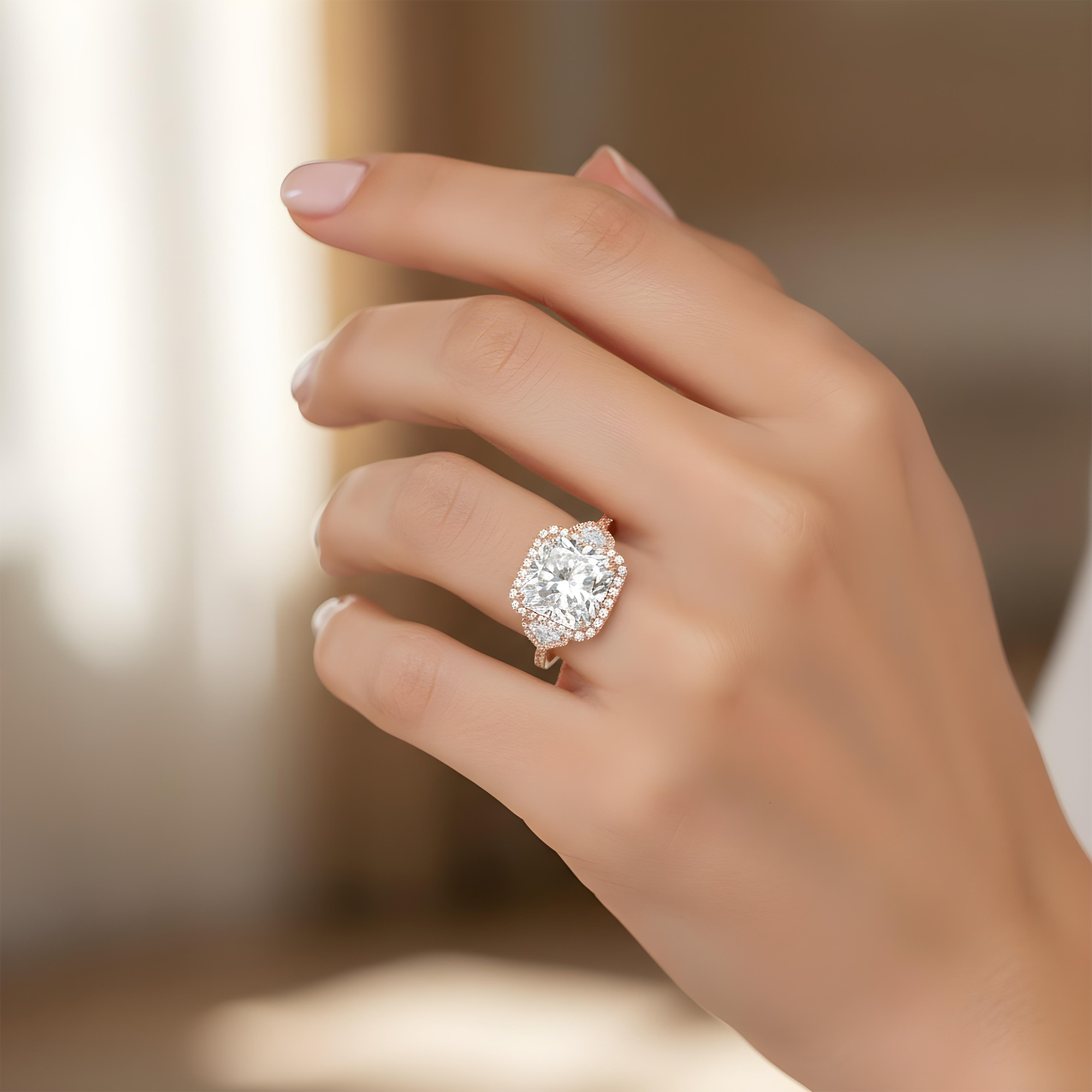 GIA Platinum 20.03ct Square Radiant Cut Triple Diamond Engagement Ring 23.13ctw