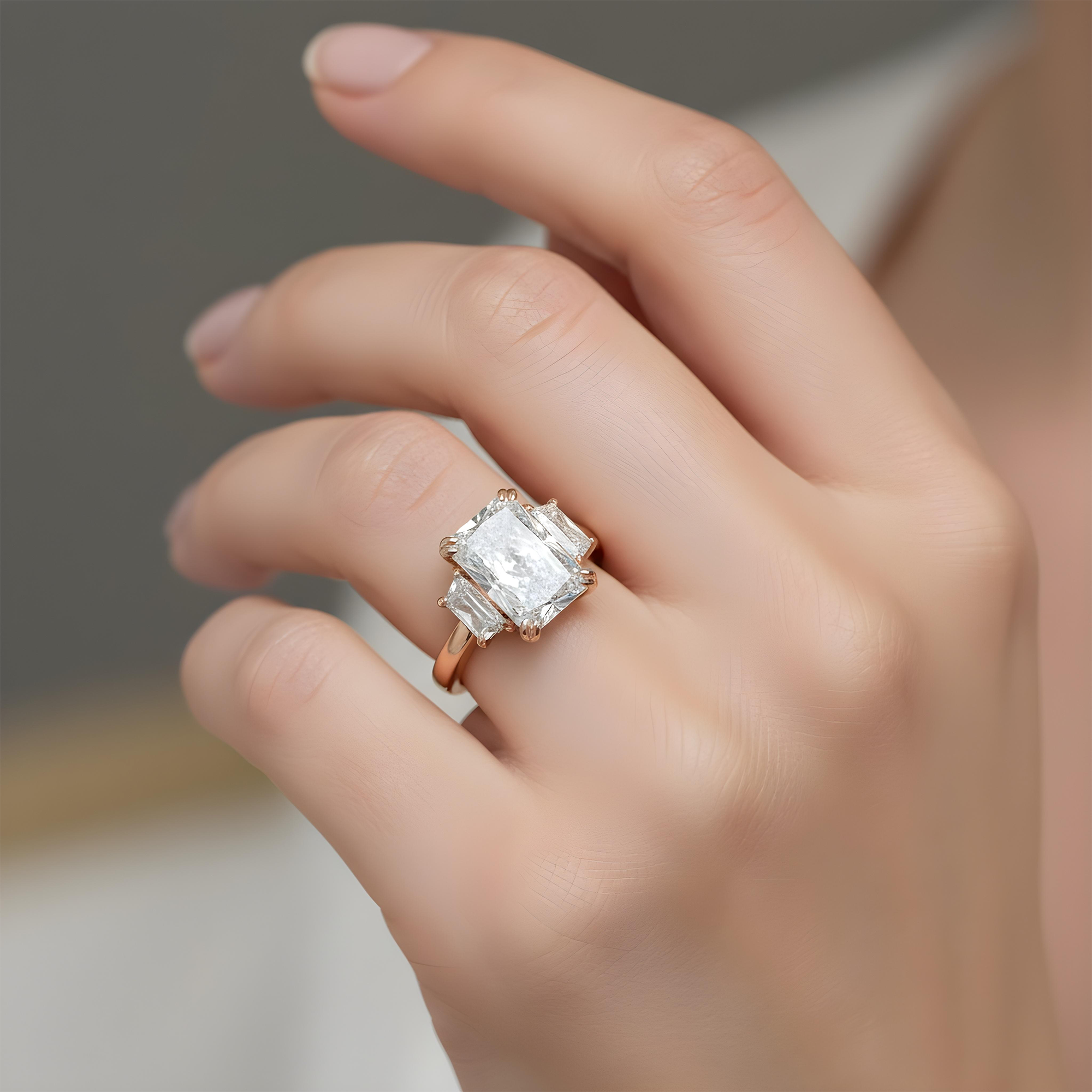 Platinum 11.24ct Radiant Diamond Engagement Ring 13.44ctw