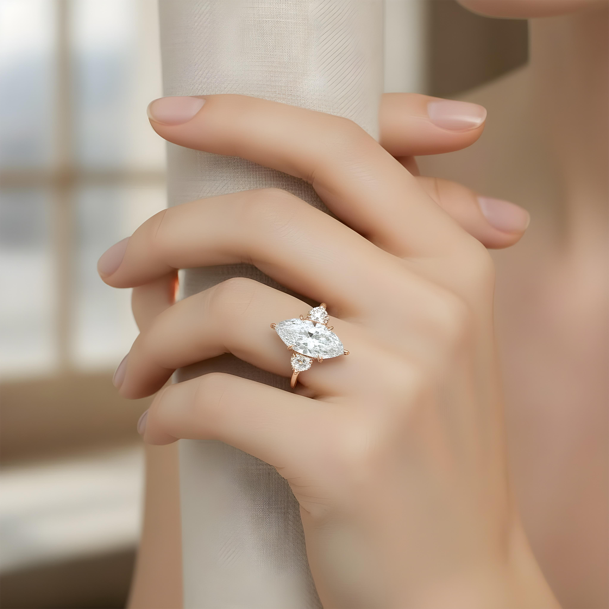 Platinum 10.06ct Marquise Diamond Engagement Ring 12.14ctw
