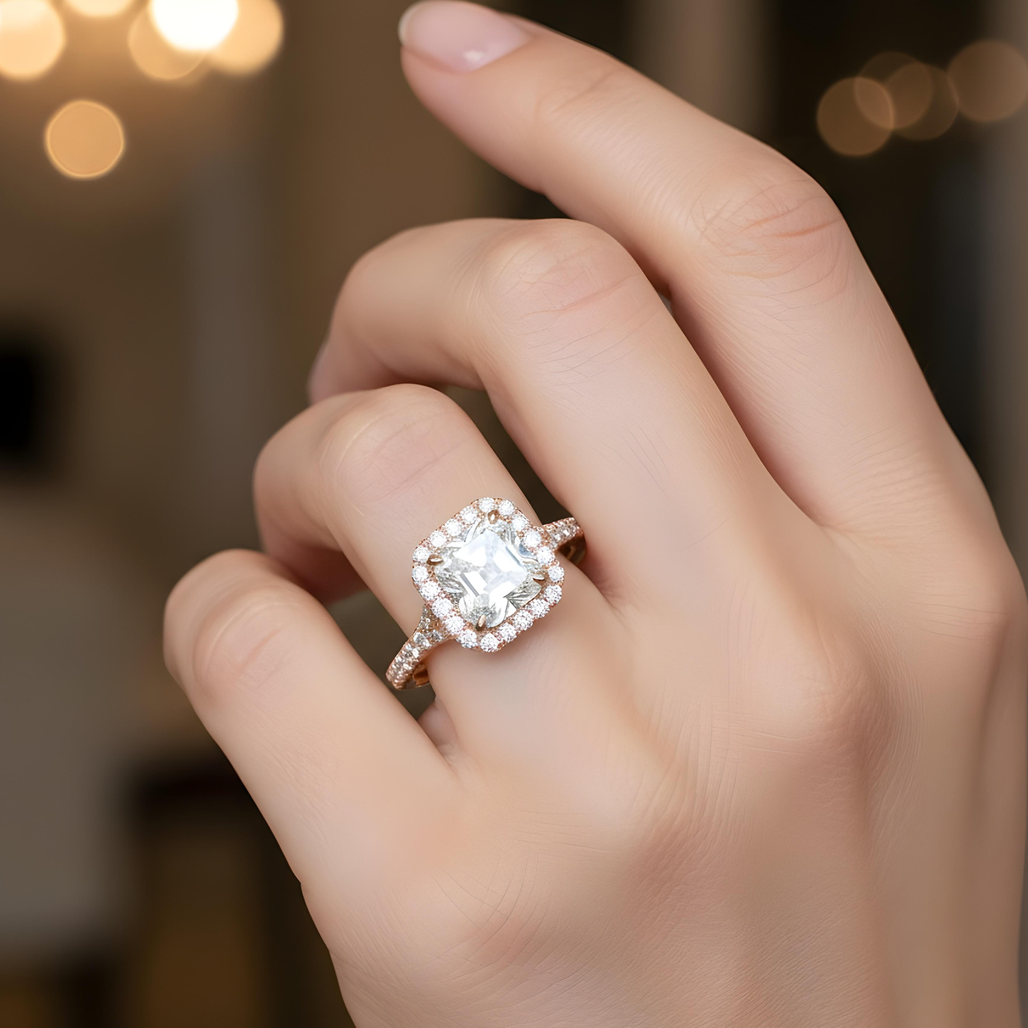 GIA Platinum 2.78ct Asscher Cut Diamond Engagement Ring 3.73ctw