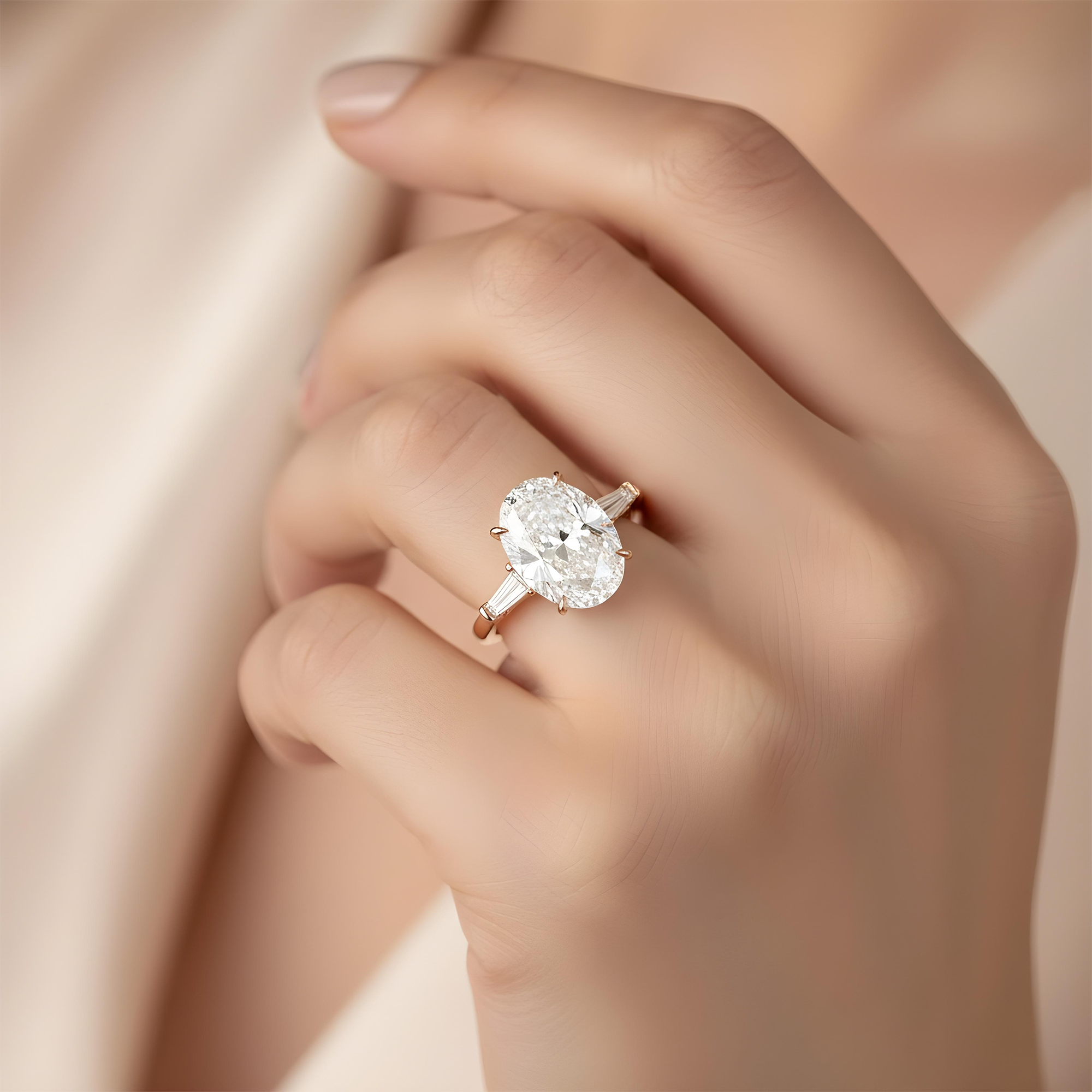 GIA Platinum 8.02ct Oval Cut Triple Diamond Engagement Ring 8.39ctw