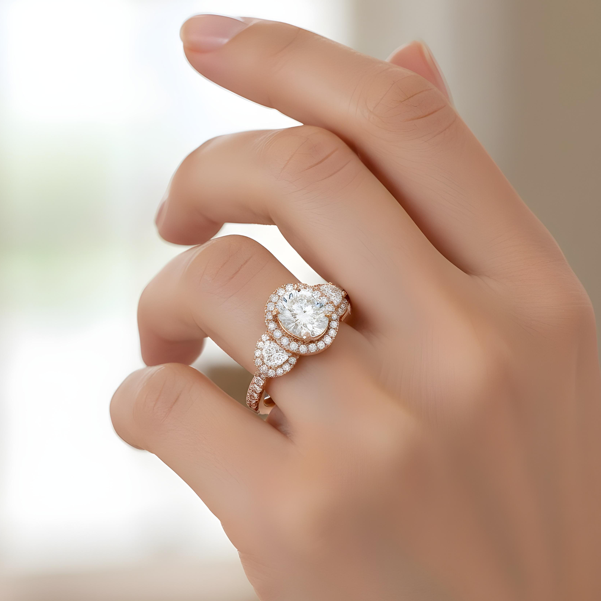 GIA 18K White Gold 4.40ct Round Triple Diamond Engagement Ring 6.17ctw