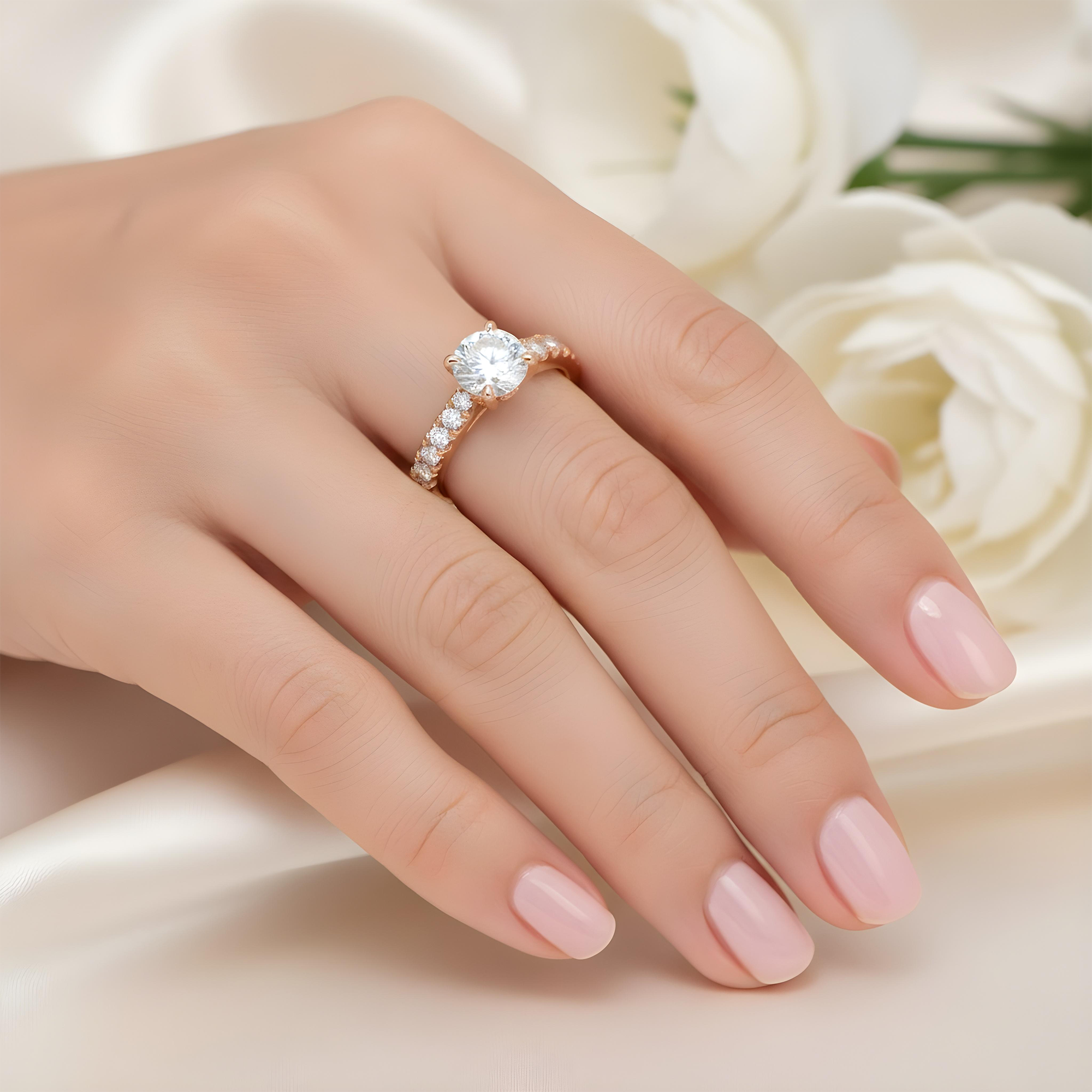 14K White Gold 1.65ct Round Diamond Engagement Ring 2.37ctw