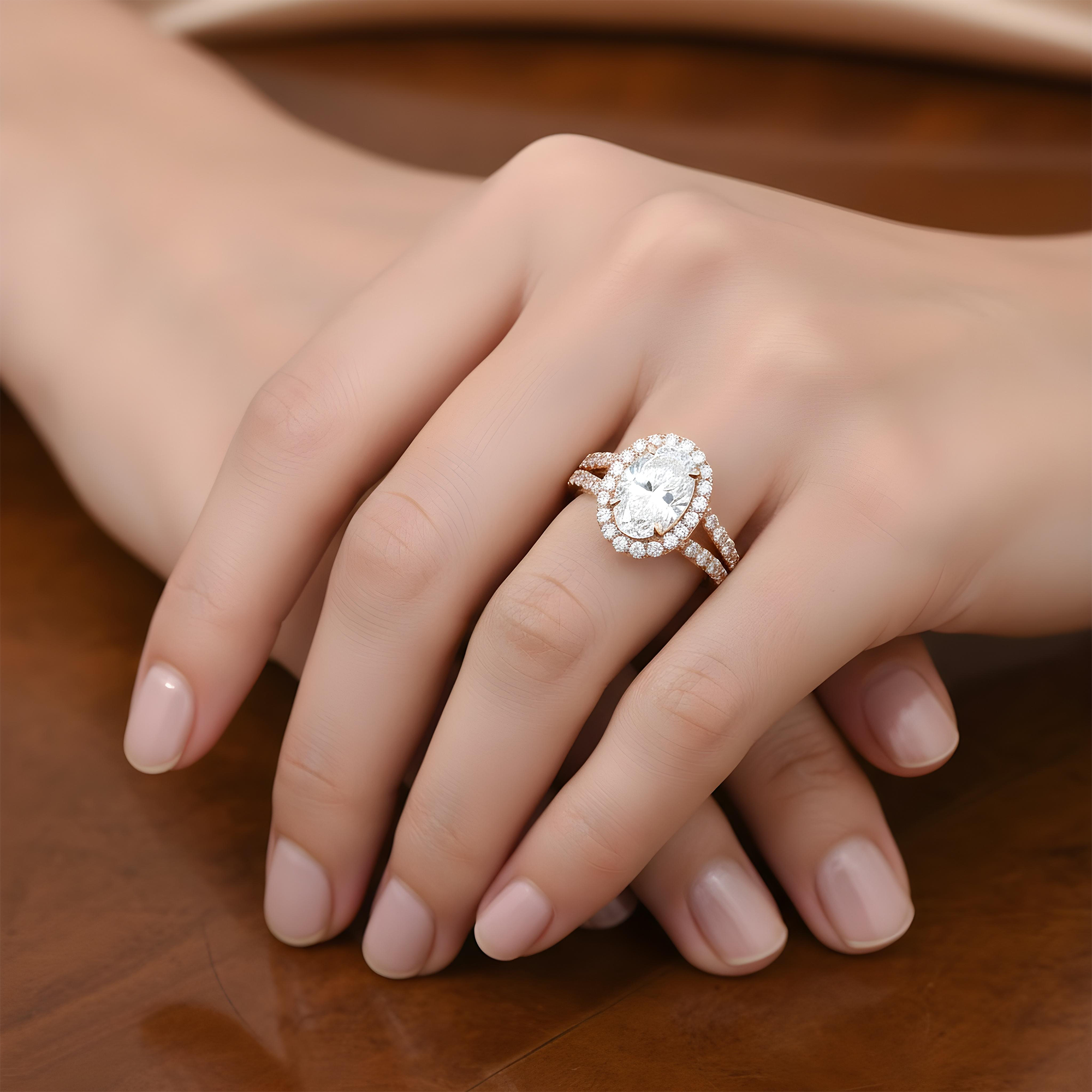 GIA 18K White Gold 4ct Oval Cut Diamond Engagement Ring 5.93ctw