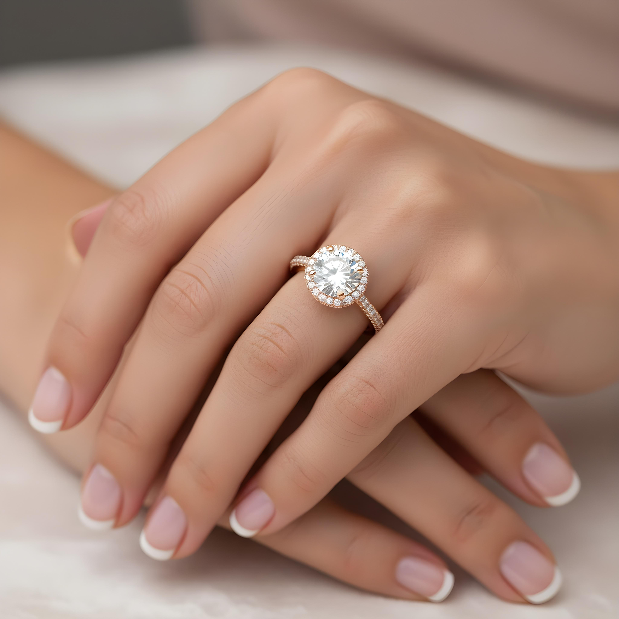 18K White Gold 3.50ct Round Diamond Engagement Ring 4.98ctw
