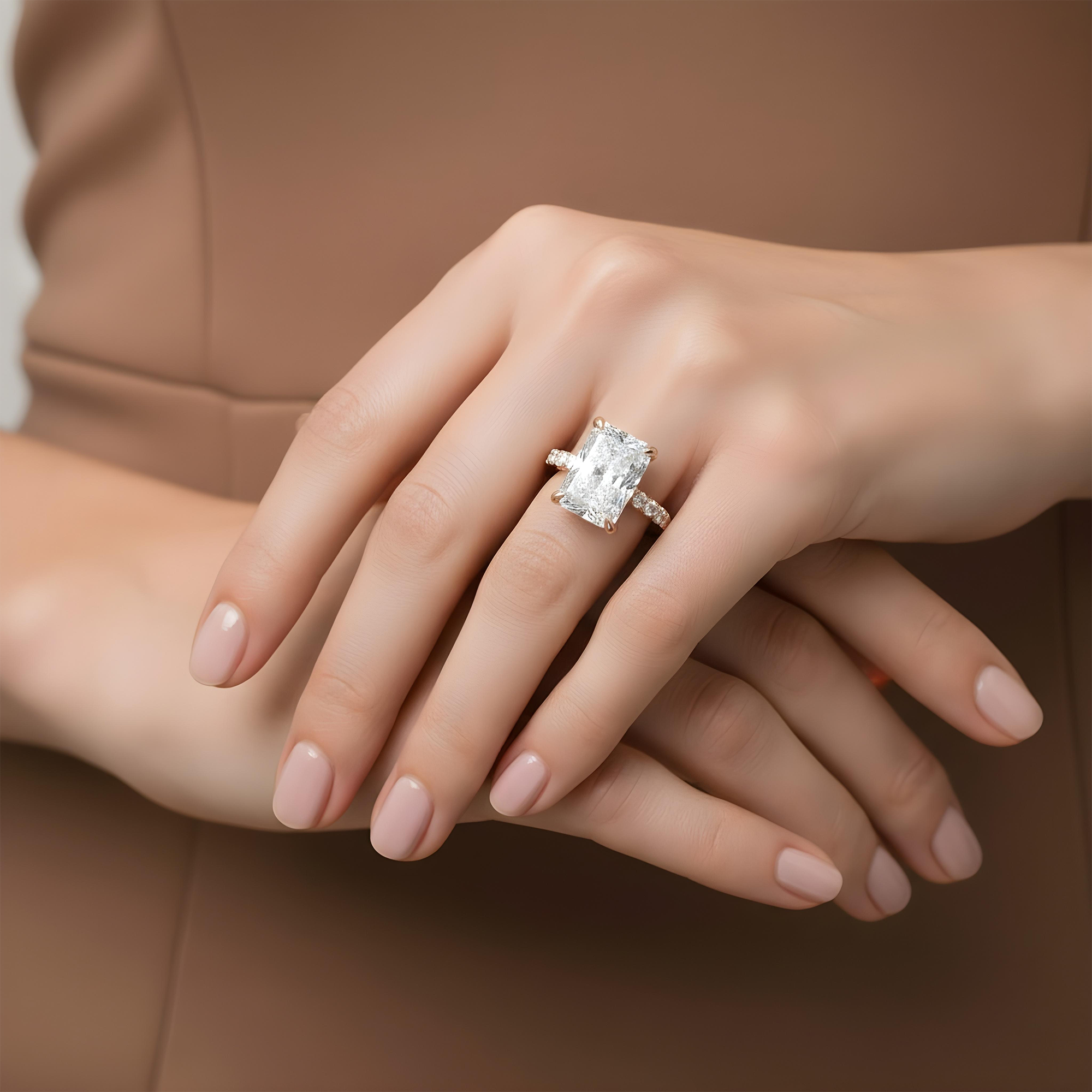 GIA 14K White Gold 16.96ct Radiant Cut Diamond Engagement Ring 19.30ctw