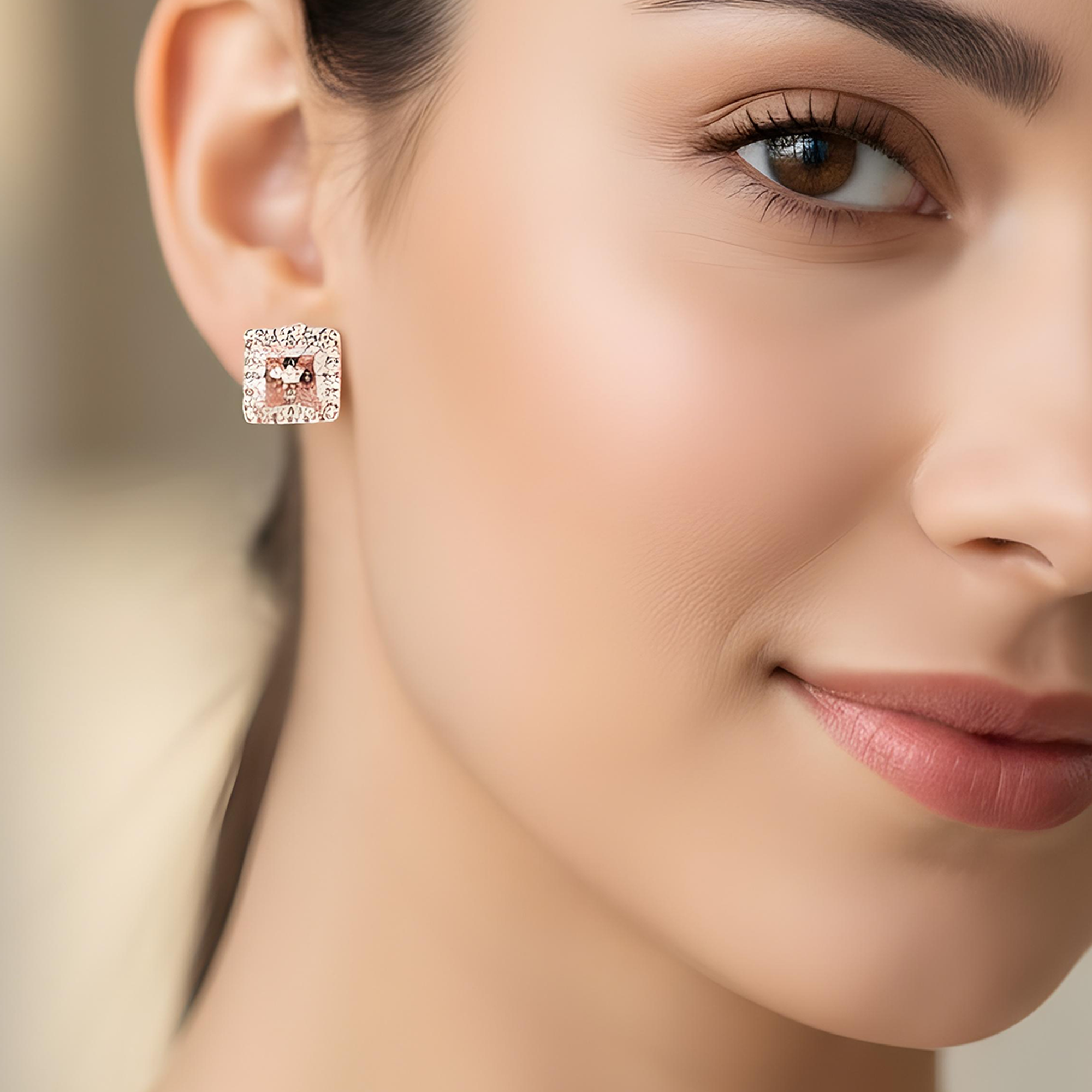 IGI 18K White Gold Fancy Intense Pink Princess Diamond Stud Earrings 4.54ctw