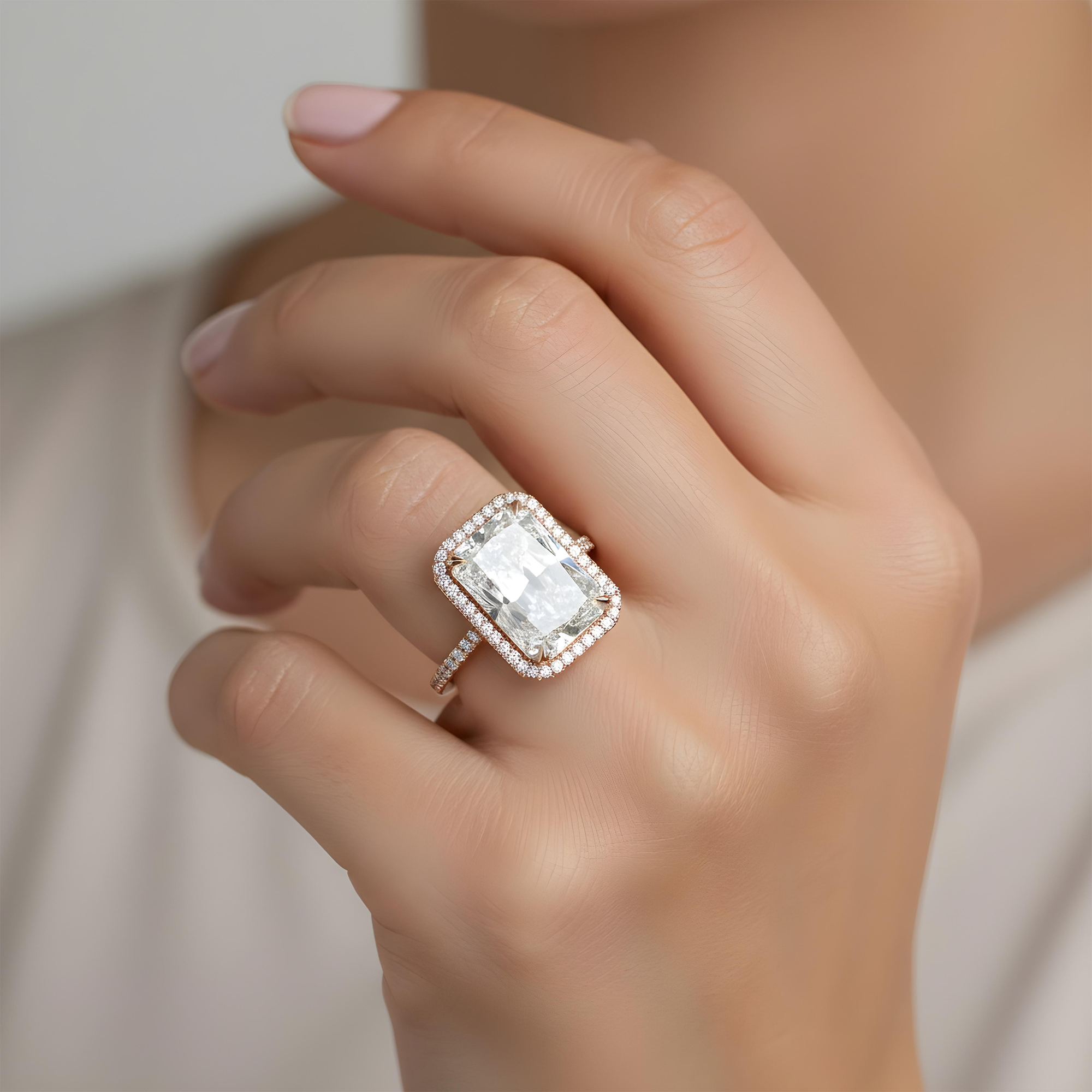 GIA Platinum 12.20ct Radiant Diamond Engagement Ring 13.20ctw
