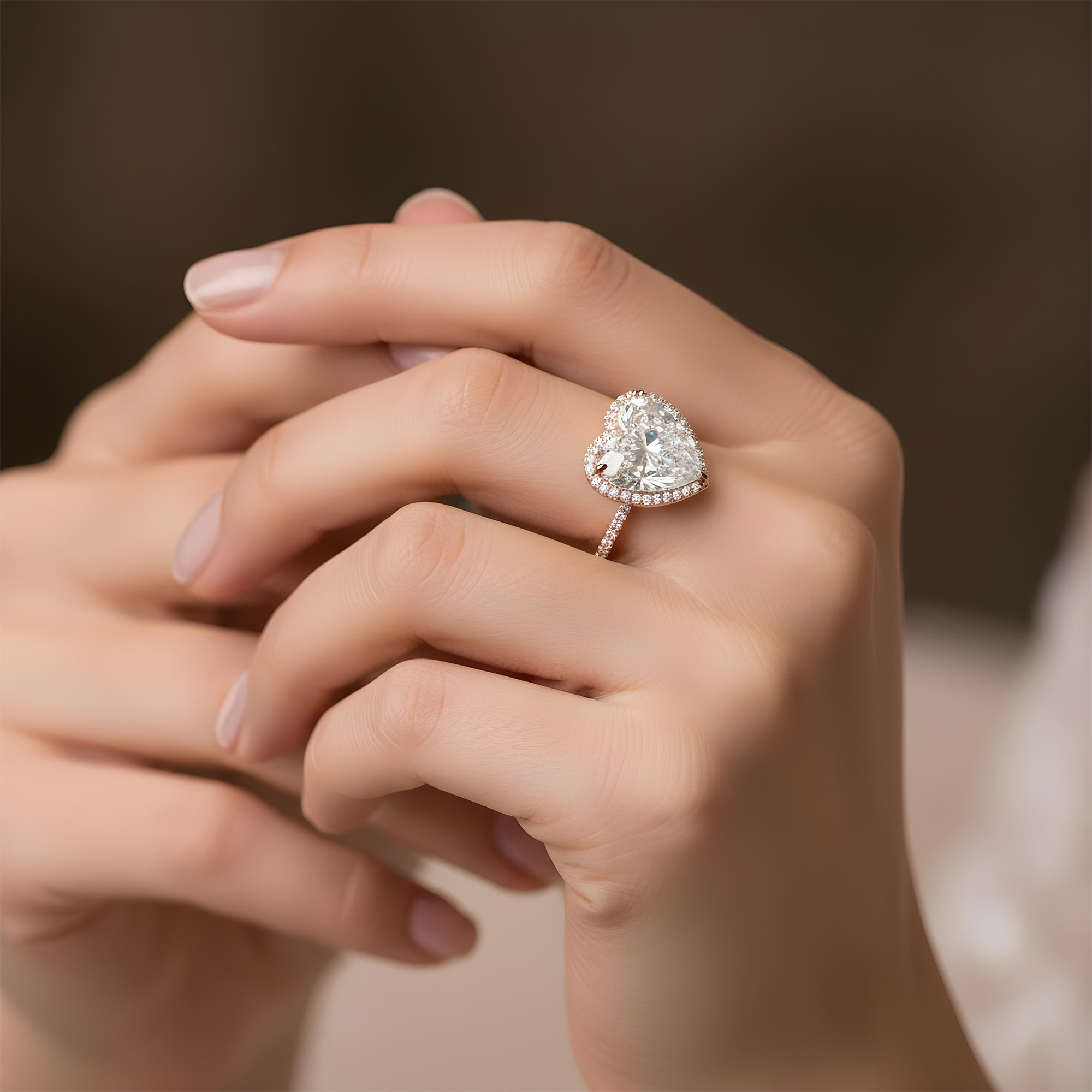 GIA Platinum 10.50ct Heart Cut Diamond Engagement Ring 11.40ctw