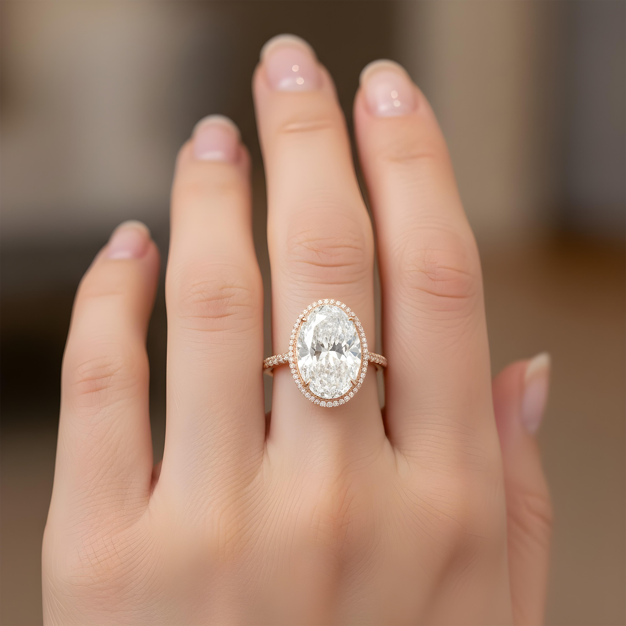 Platinum 10.26ct Oval Cut Diamond Engagement Ring 11.16ctw