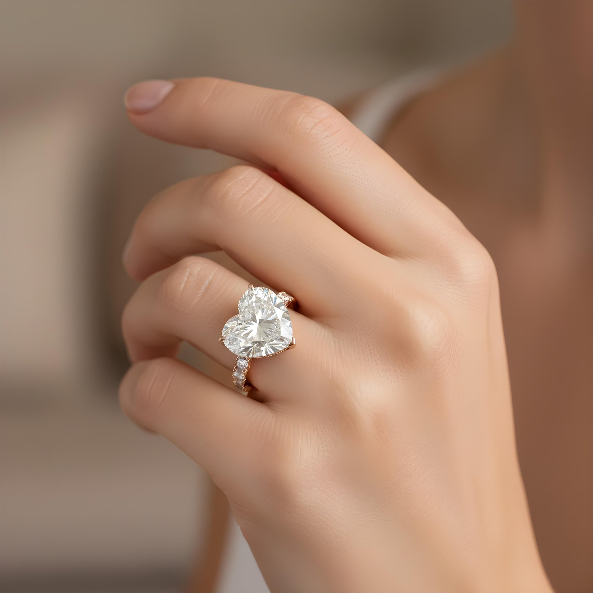GIA Platinum 10.79ct Heart Cut Diamond Engagement Ring 12.19ctw