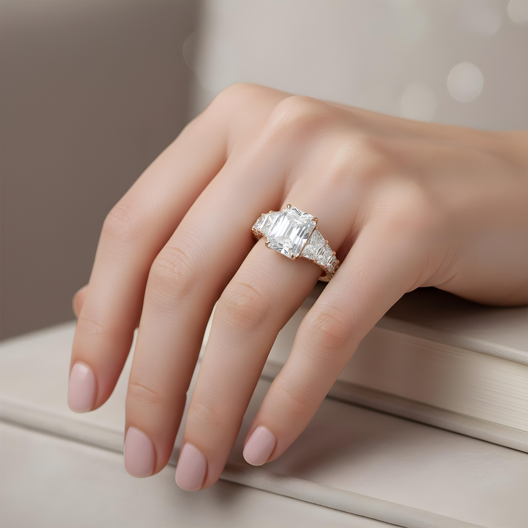 14K White 10.03ct Radiant Diamond Engagement Ring 17.42ctw