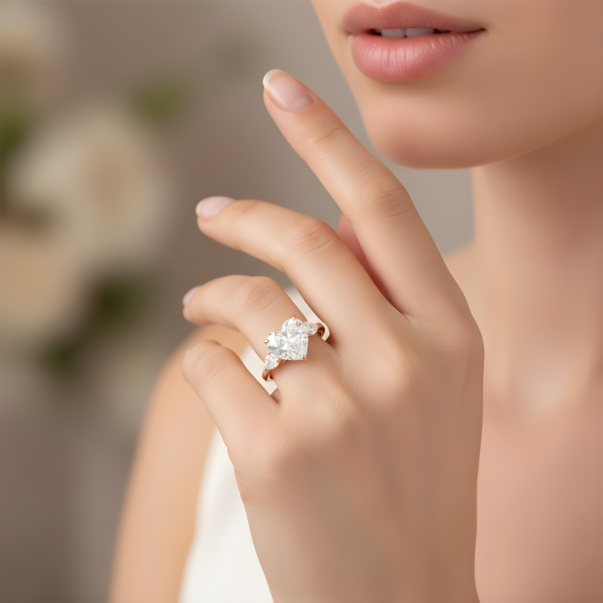 18K White Gold 10.02ct Heart Cut Diamond Engagement Ring 11.69ctw