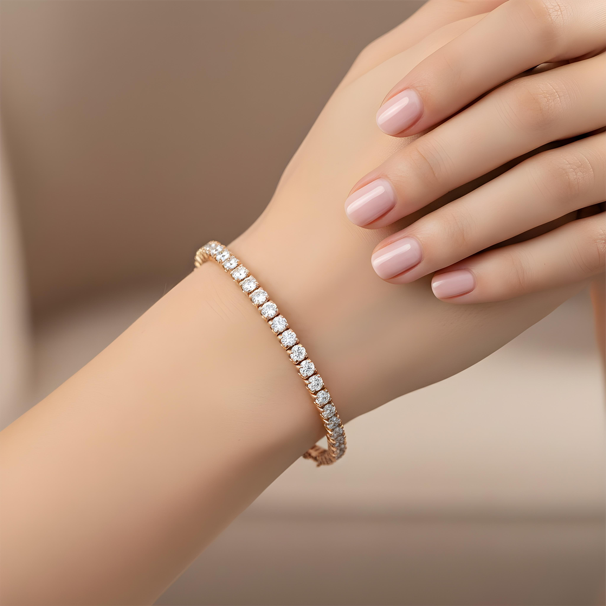 14K White Gold Round Diamond Bangle Bracelet 10.40ct