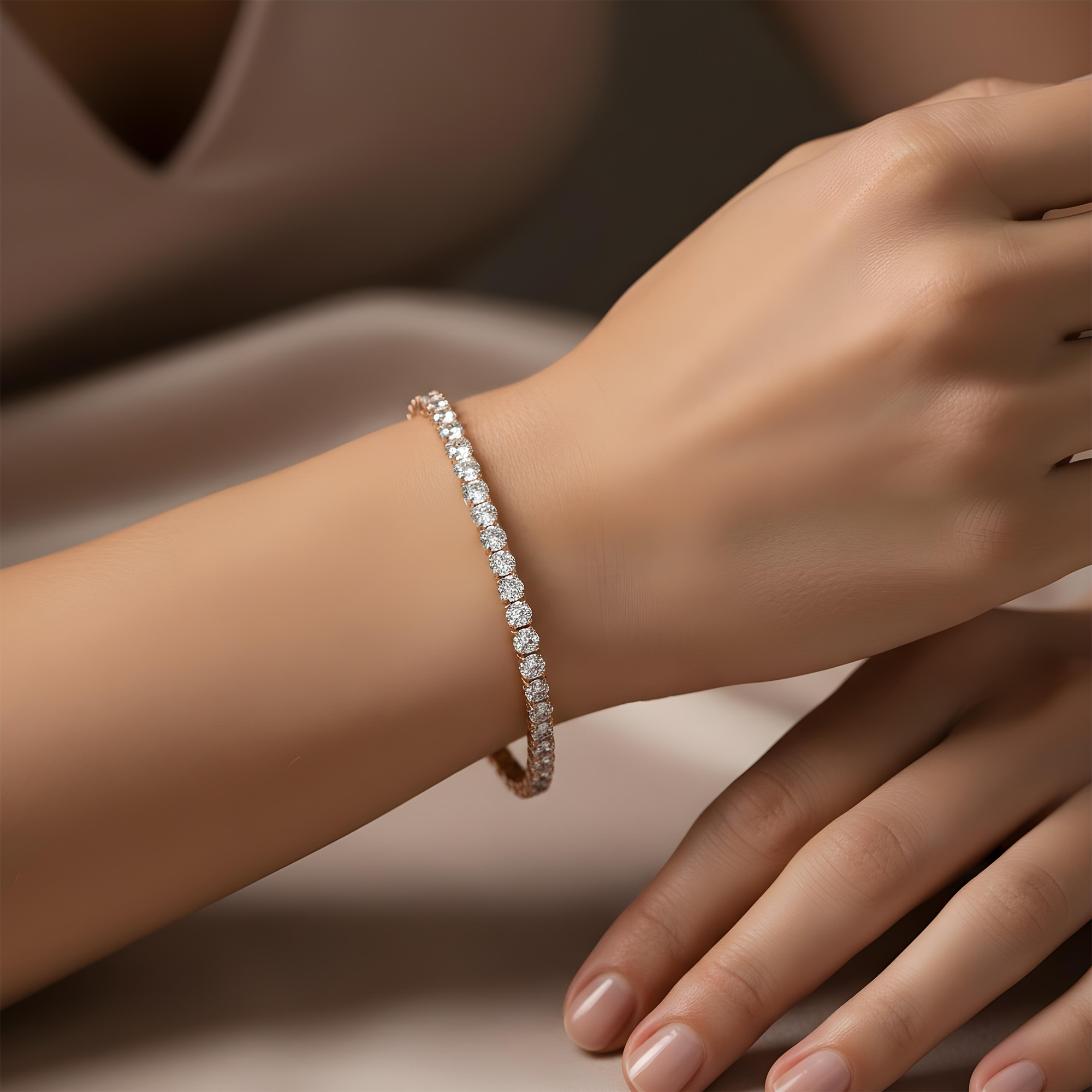 White Gold Round Cut Diamond Tennis Bracelet 9.85ct *Best Seller*